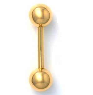 10K Solid Gold Industrial Barbell Piercing - Hypoallergenic Body Jewelry for Men & Women - Perfect Wedding Guest Gift, Birthday Present, or Unique Fashion Accessory for Everyday Wear