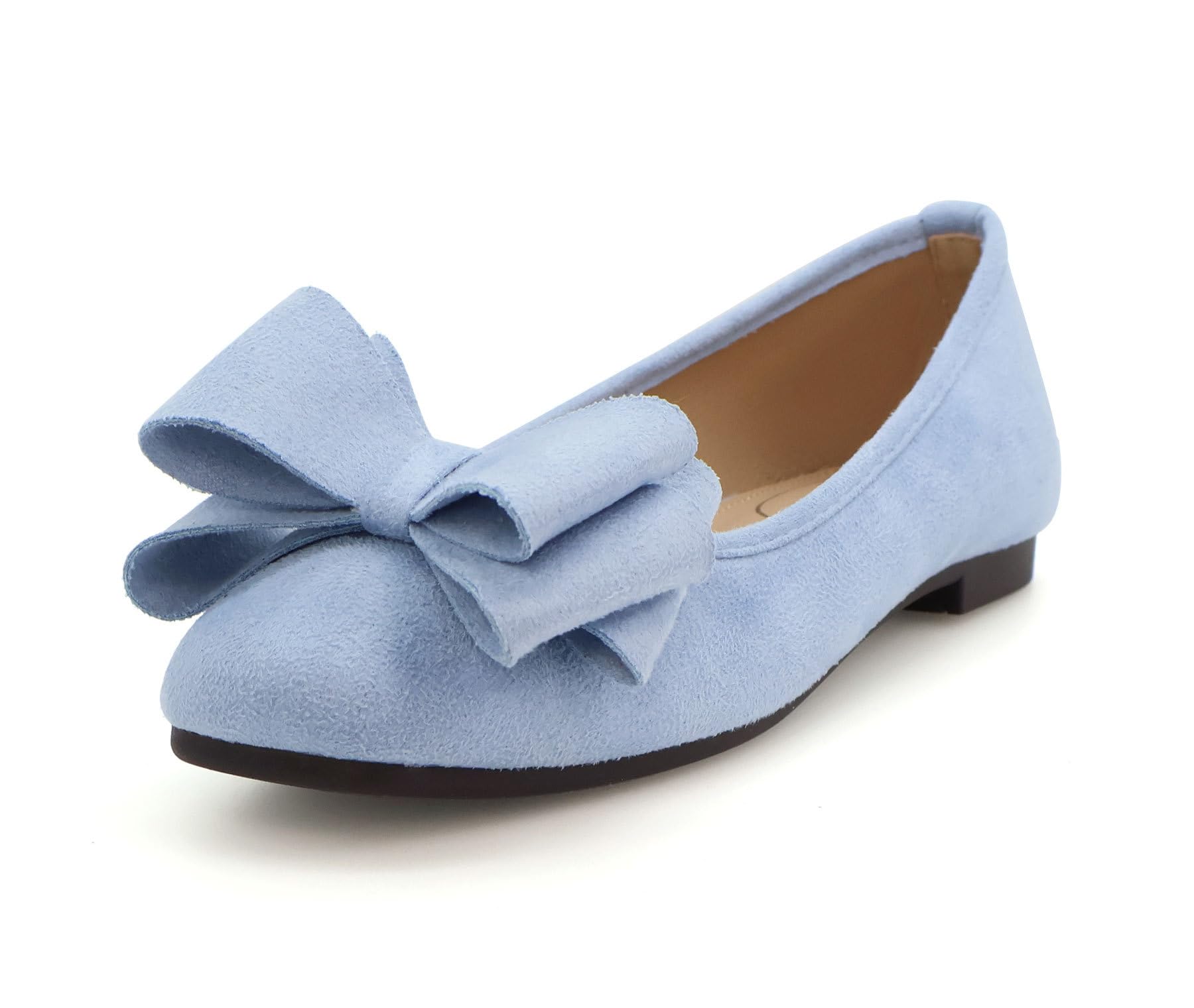 ODORHEISAYO Women's Bowknot Flats - Comfortable Square Toe Slip-On Dress Shoes for Casual Wear | Perfect for Office, Dating & Daily Outfits
