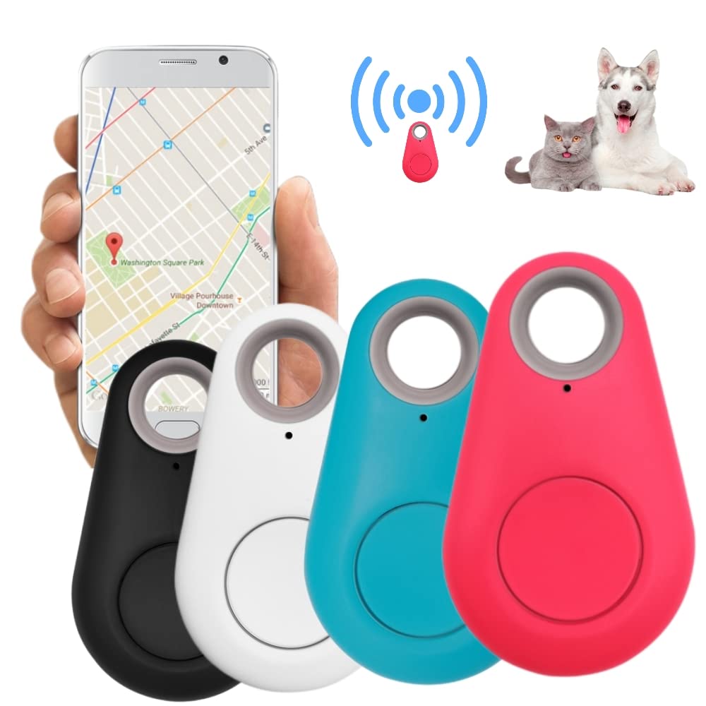 4 Pack Smart Luggage Tracker & Bluetooth Key Finder - No Monthly Fee GPS Tracker for Pets, Kids, Wallets & Travel Bags | Waterproof Anti-Lost Alarm Device for Travel, Shopping & Daily Use | Zelbuck