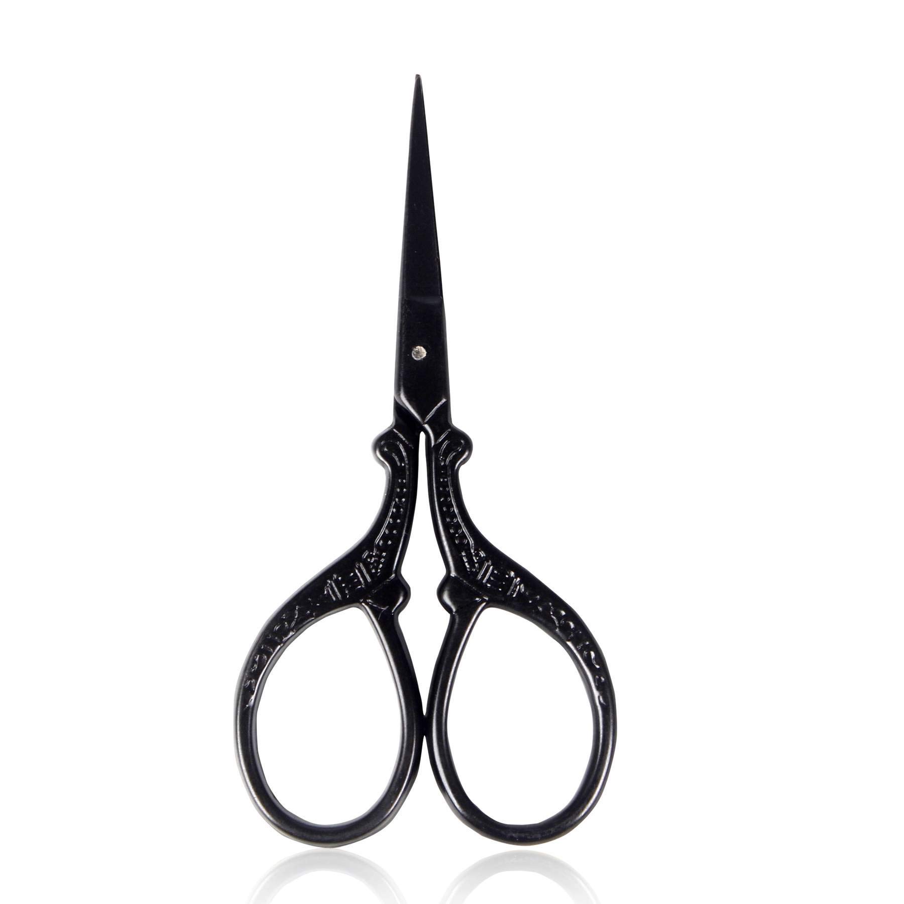 BIHRTC 3.6 Inch Sharp Stainless Steel Scissors - Black Small Sewing & Embroidery Scissors for DIY, Cross Stitch, Needlework | Perfect for Crafting, Fabric Cutting & Household Use
