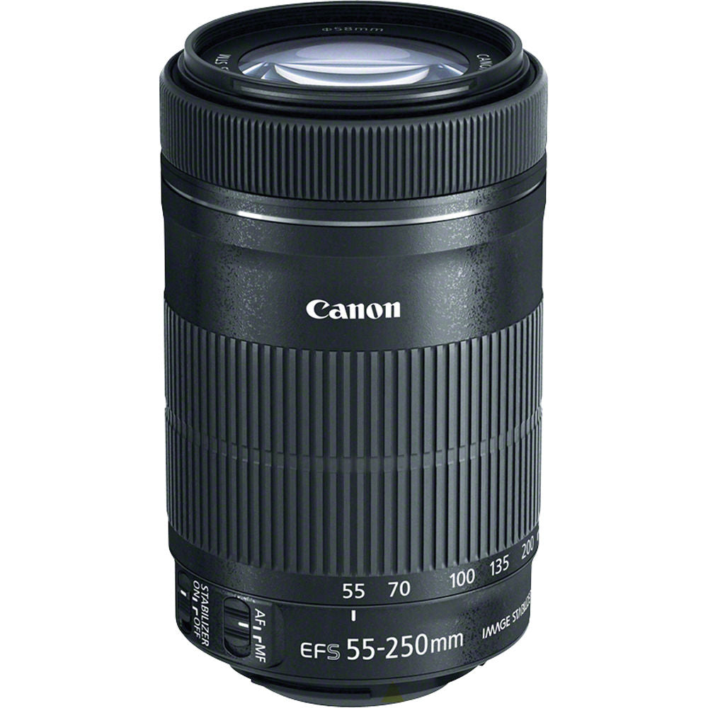 Canon EF-S 55-250mm f/4-5.6 IS STM Telephoto Zoom Lens with 64GB Memory Card & UV/CPL/ND Filter Kit - Perfect for Wildlife, Sports & Travel Photography
