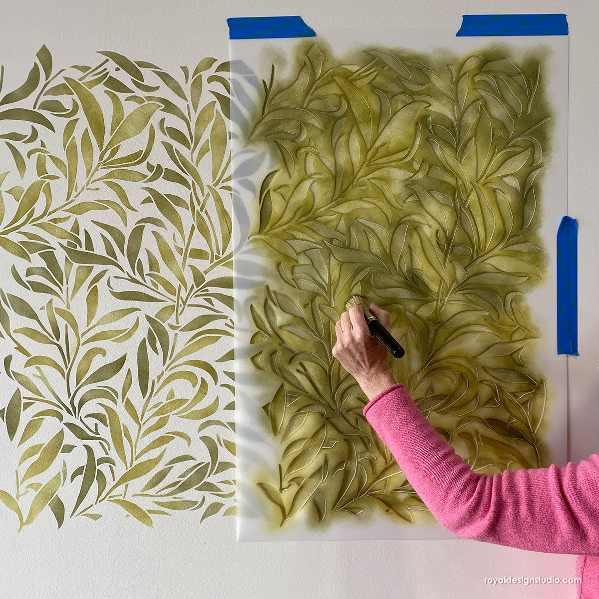 Thicket Leaves Wall Stencil - Reusable DIY Home Decor Stencils for Painting on Walls, Furniture & Crafts | Perfect for Bedroom, Nursery & Living Room Accent Walls