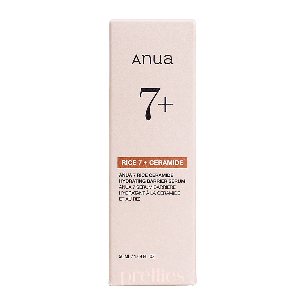 ANUA 7 Rice Ceramide Hydrating Barrier Serum 50ml - Korean Skincare for Dry & Sensitive Skin - Daily Moisturizing Face Serum for Hydration & Skin Barrier Repair - Perfect for Night Routine & Winter Care