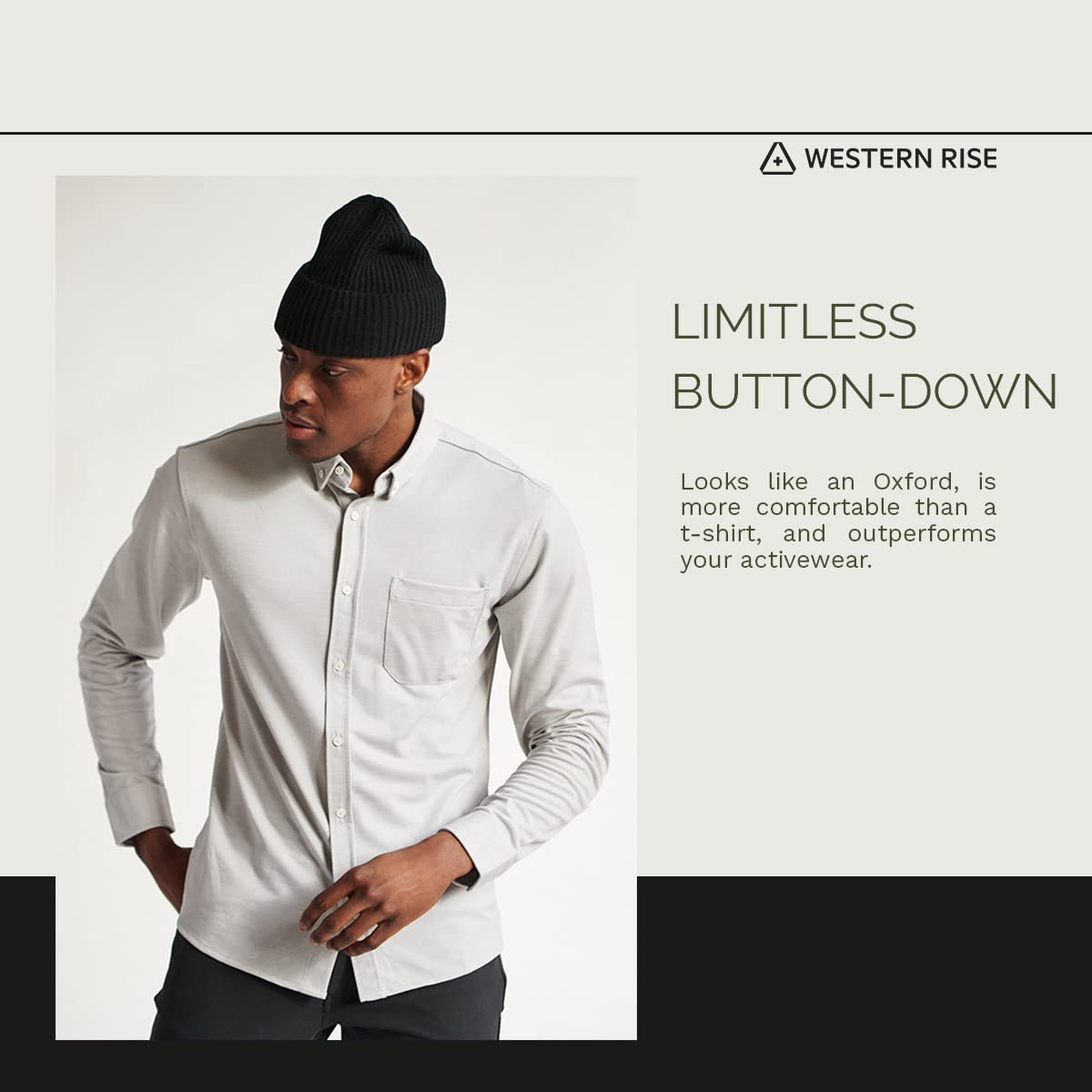 Western Rise Limitless Merino Wool Men's Button-Down Shirt - Breathable, Odor-Resistant & Wrinkle-Free Performance Dress Shirt for Travel, Business & Outdoor Adventures
