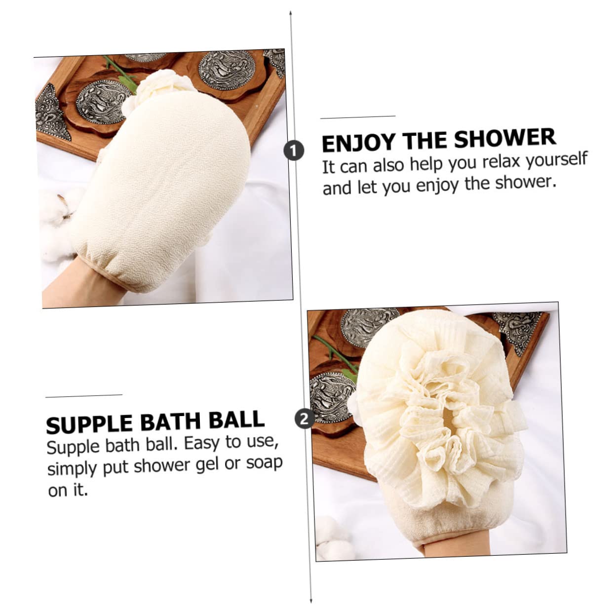 FOMIYES 2-in-1 Exfoliating Bath Sponge & Shower Loofah Puff Set - Gentle Body Scrubber for Smooth Skin - Perfect for Daily Shower & Spa Relaxation at Home
