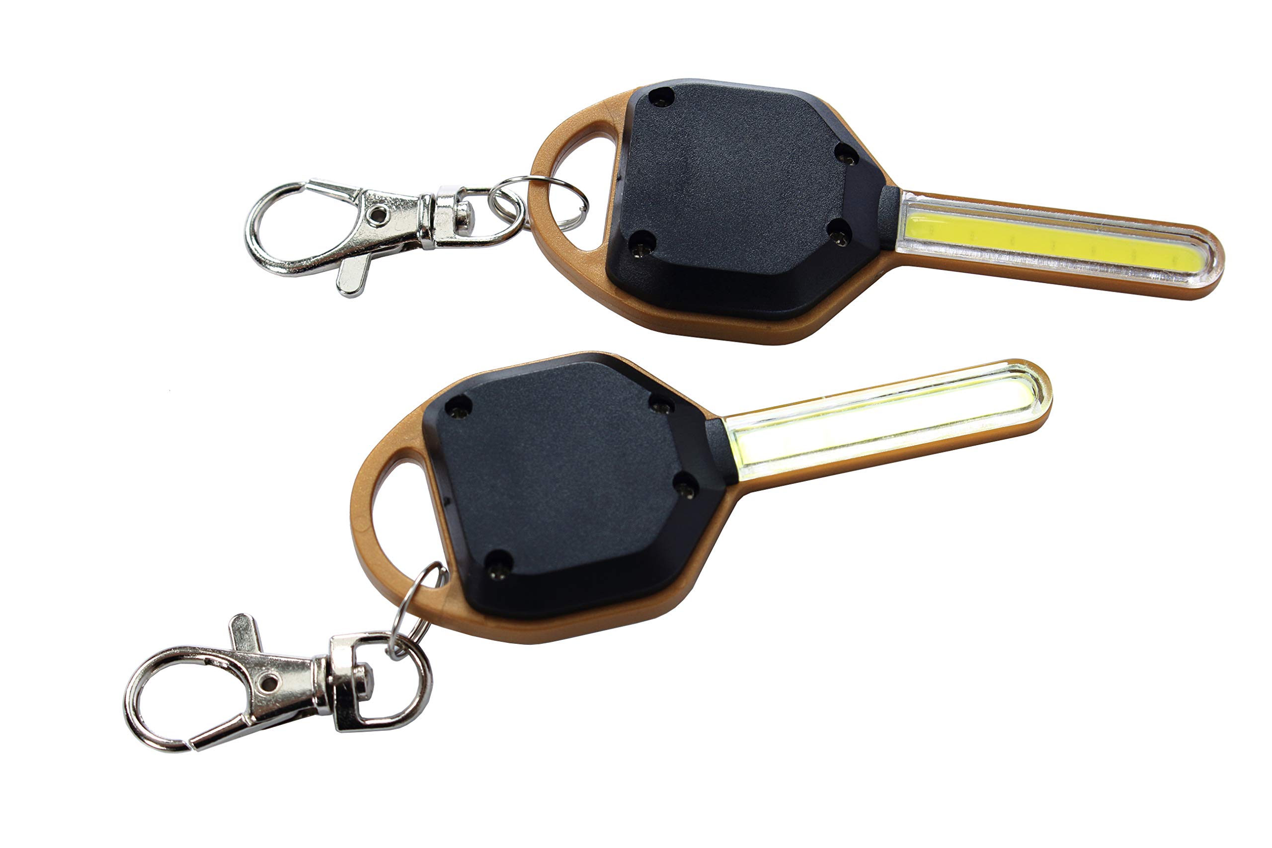 2 Pack LED Keychain Flashlight - 50 Lumen Bright White Light with Strobe Mode, Includes Batteries & Key Rings - Perfect for Emergency, Camping, Hiking & Everyday Carry