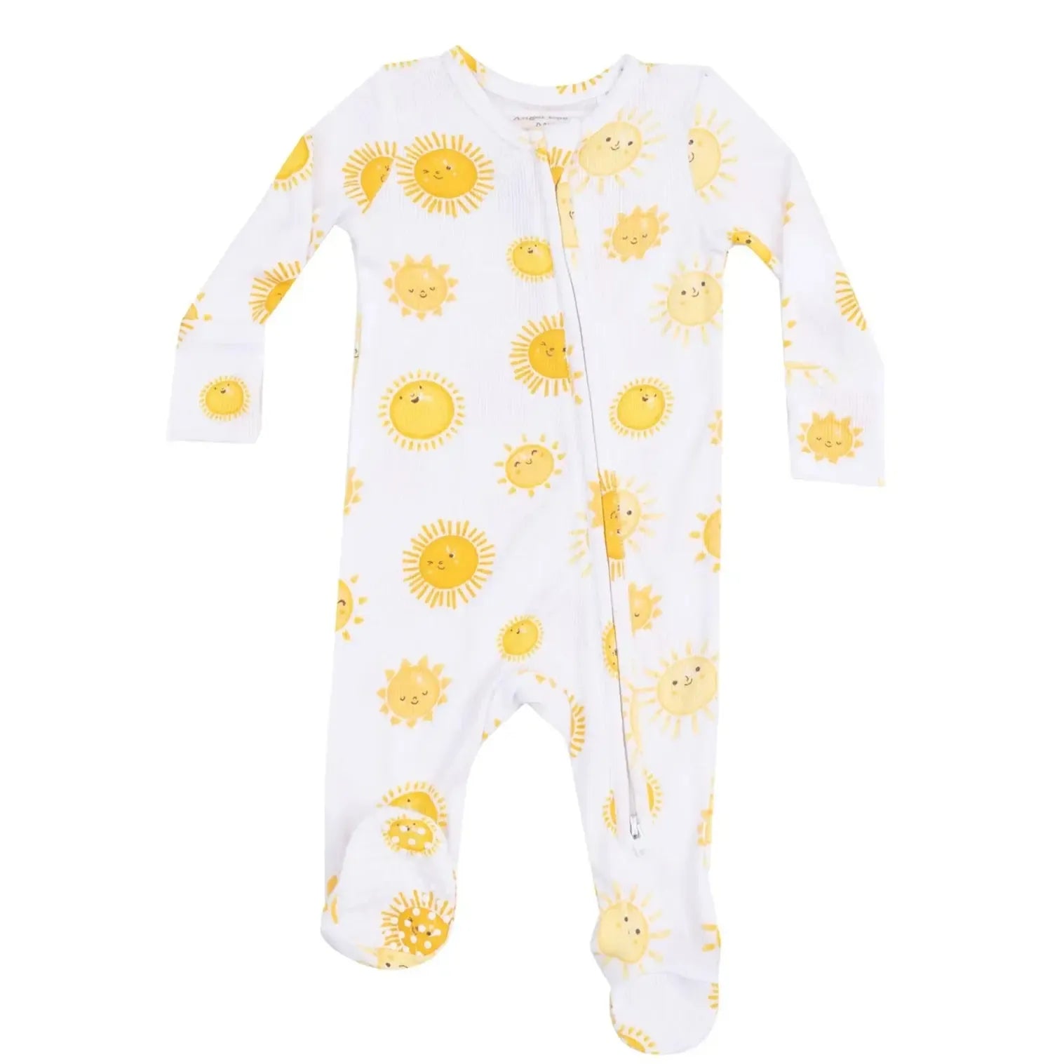 Angel Dear Two-Way Ribbed Zipper Footie - Soft Baby Romper with Sun Design for Easy Diaper Changes | Perfect for Newborns, Infants & Toddlers | Ideal for Playtime, Naptime & Everyday Wear