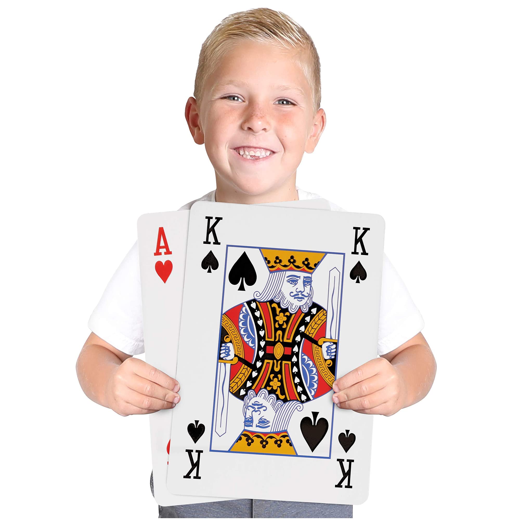 Kangaroo Jumbo Playing Cards - Giant 8 x 11 Inch Deck for Kids & Toddlers | Fun Educational Games, Family Game Night, Classroom Learning & Casino Style Entertainment
