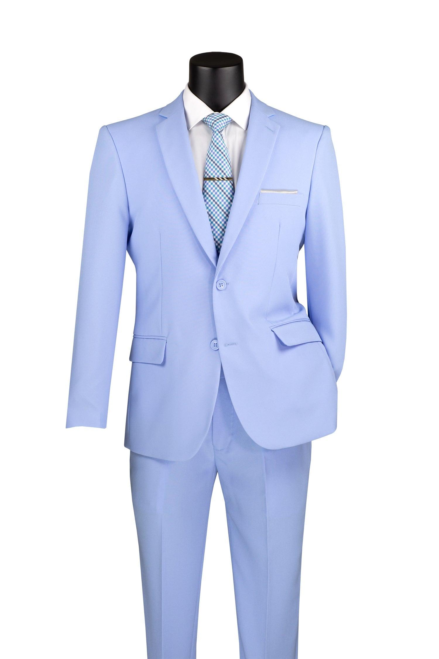 Light Blue Slim Fit 2 Piece Suit for Men | Formal Business Attire | Wedding & Office Wear | Premium Tailored Suit for Professional Occasions