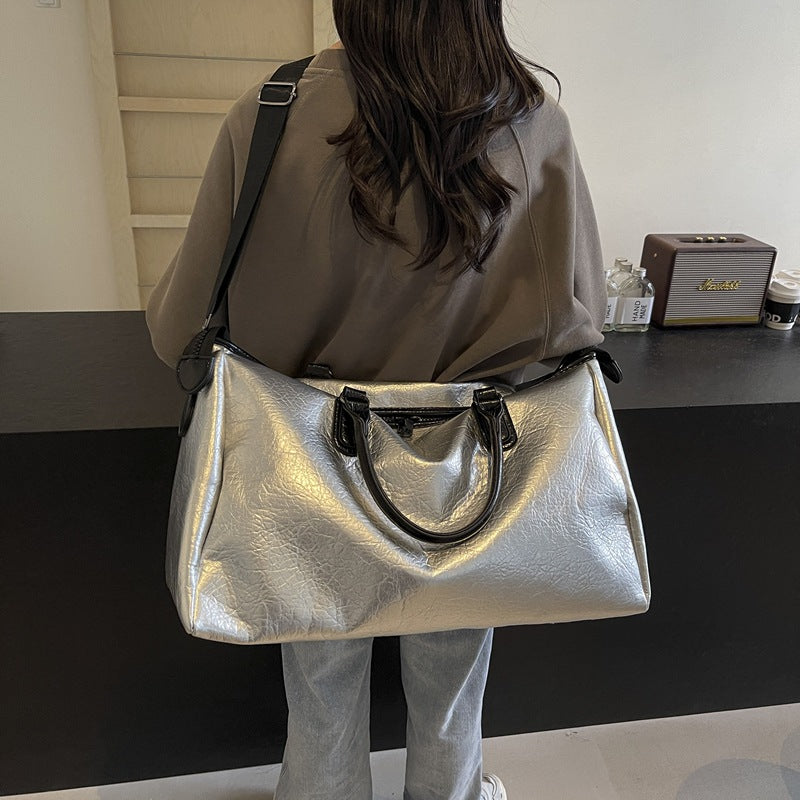 Premium PU Leather Oversize Travel Bag - Large Durable Carry-On Luggage for Women & Men, Perfect for Airplane, Weekend Getaways & Business Trips