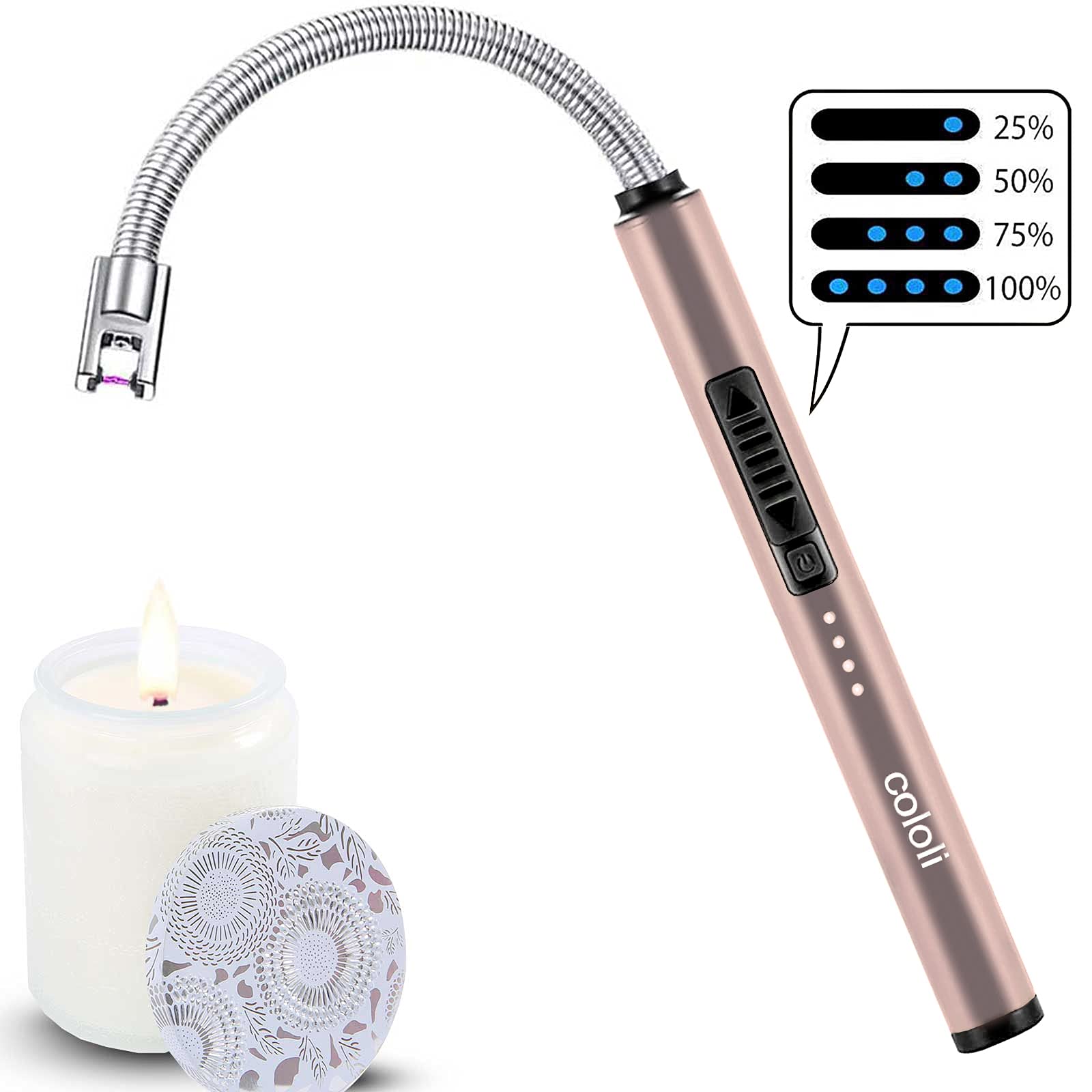 Rechargeable Arc Lighter - 360°Flexible Neck, Triple Safety for Candles & BBQ