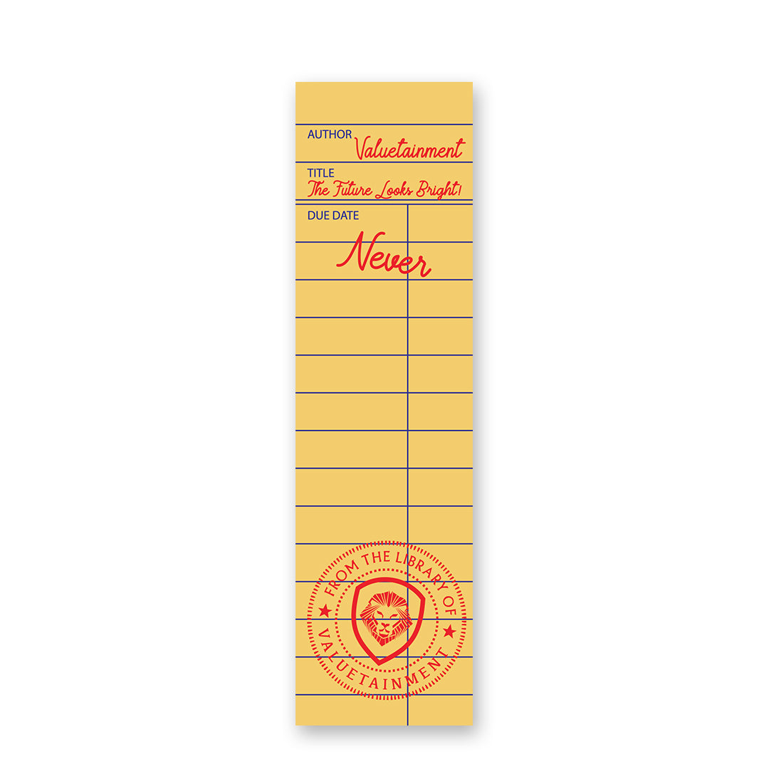 Valuetainment Library Print Bookmark - 2 x 7.5 Inches - Premium Book Accessories for Readers, Students & Book Lovers - Perfect for Gifts, Libraries & Study Sessions