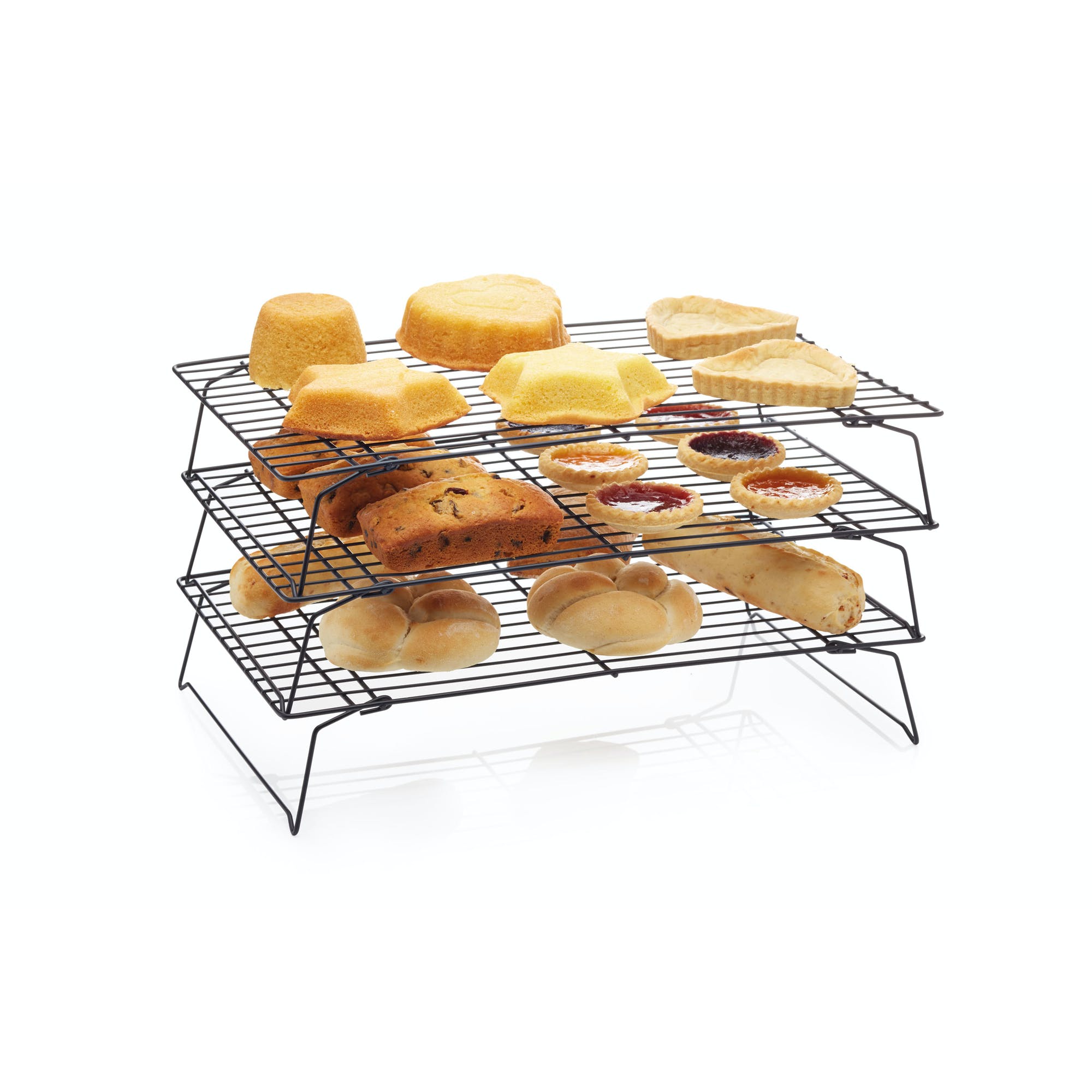 KitchenCraft Non-Stick 3-Tier Baking Cooling Rack for Cookies, Cakes & Pastries - Perfect for Kitchen Countertop & Baking Needs