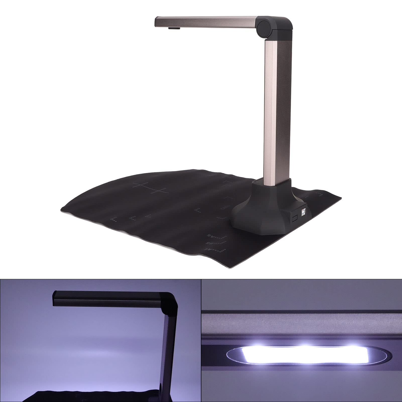 USB Document Scanner with Smart Correction & OCR Technology - A4 Size, 1 Second Fast Scanning for ID Cards, Books & Documents | Perfect for Home Office, Online Teaching & Digitizing Files