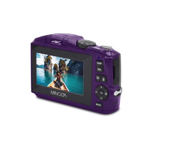 MINOLTA MND55 64MP Autofocus Digital Camera with 4K Ultra HD Video, WiFi Connectivity & Purple Body - Perfect for Vlogging, Travel Photography and Content Creation