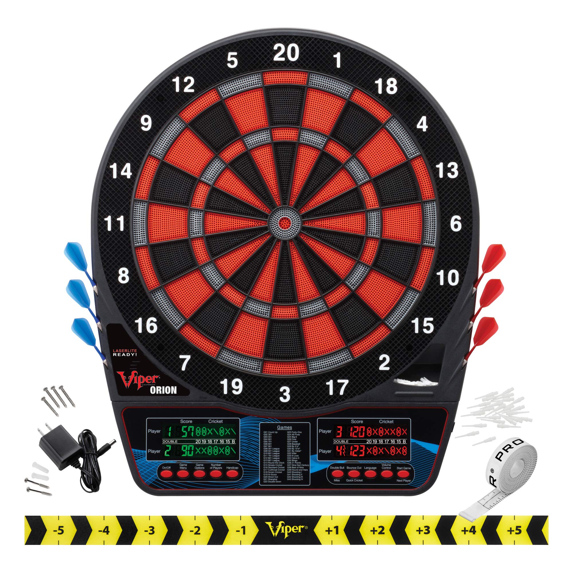 Viper Orion Electronic Dartboard with LED Scoring - Professional Soft Tip Dart Board for Home & Bar Games | Perfect for Parties, Game Rooms & Sports Enthusiasts    Metropolitan Cinnamon Cabinet - Modern Wooden Storage Cabinet with Adjustable Shelves | Ideal for Living Room, Bedroom & Office Organization