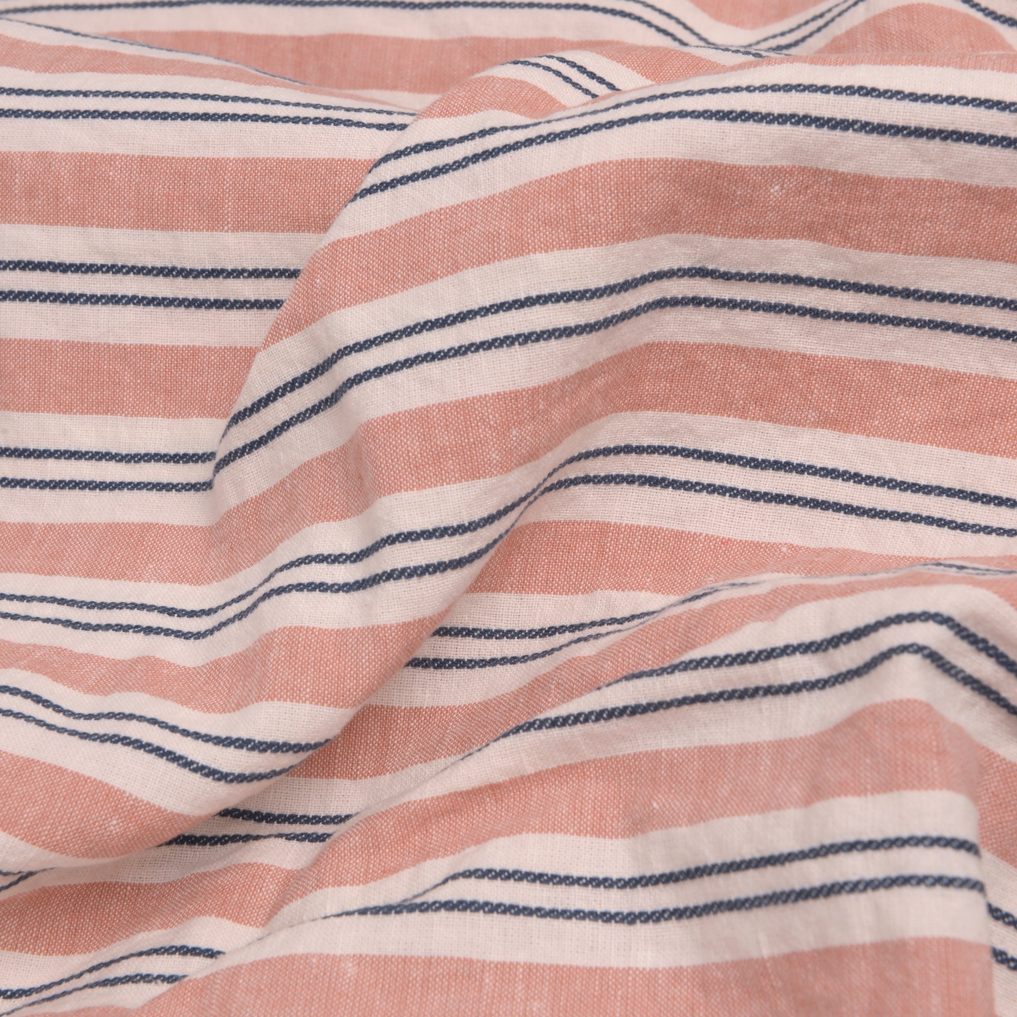 Premium Soft Linen Blend Flat Sheet - Breathable & Comfortable Stripe Design for All Seasons - Perfect for Bedroom, Guest Room, and Vacation Homes
