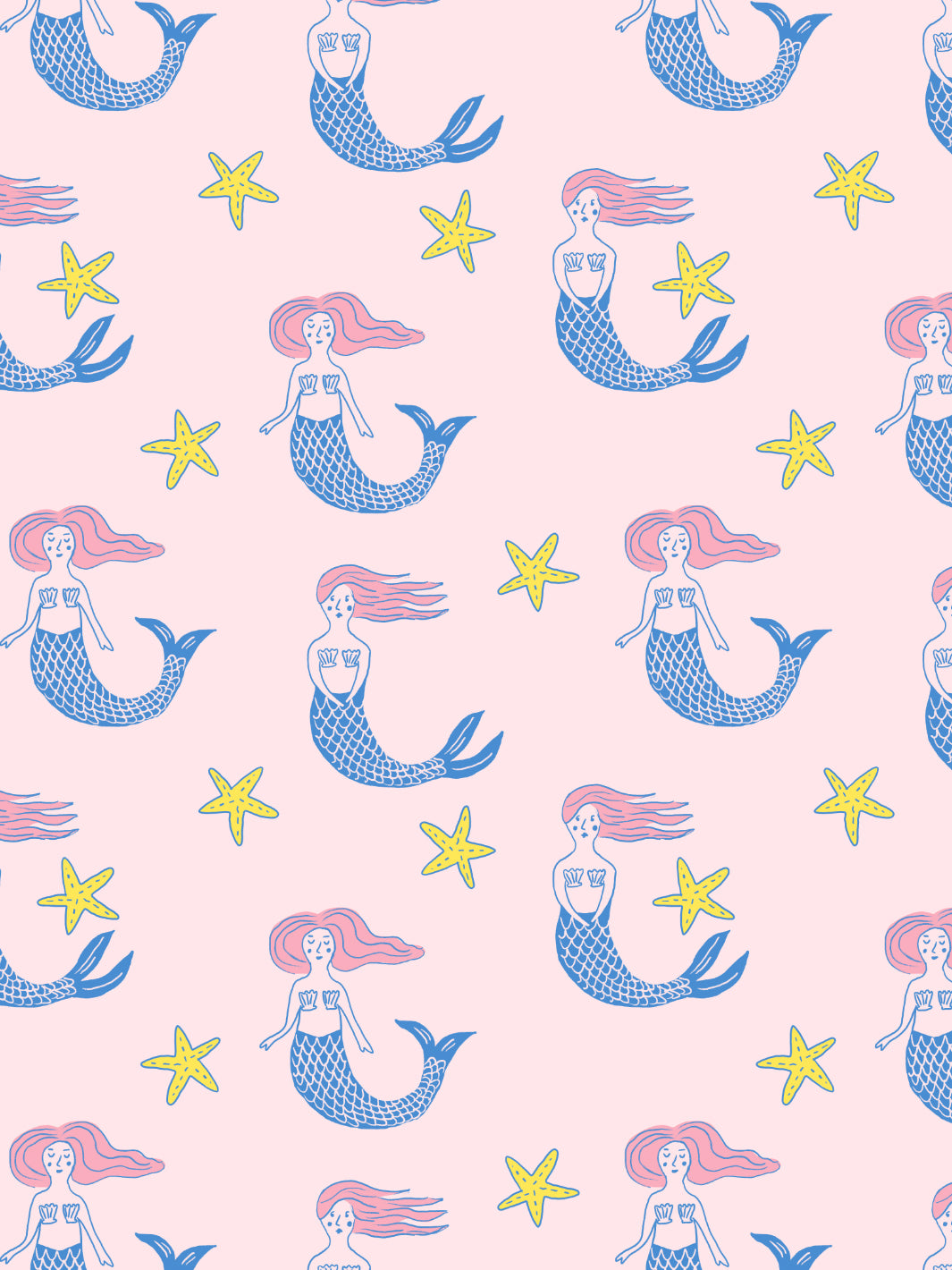 Mermaid Themed Wallpaper by Tea Collection | Cute Piggy Bank for Kids Savings | Perfect for Nursery, Bedroom & Playroom Decor