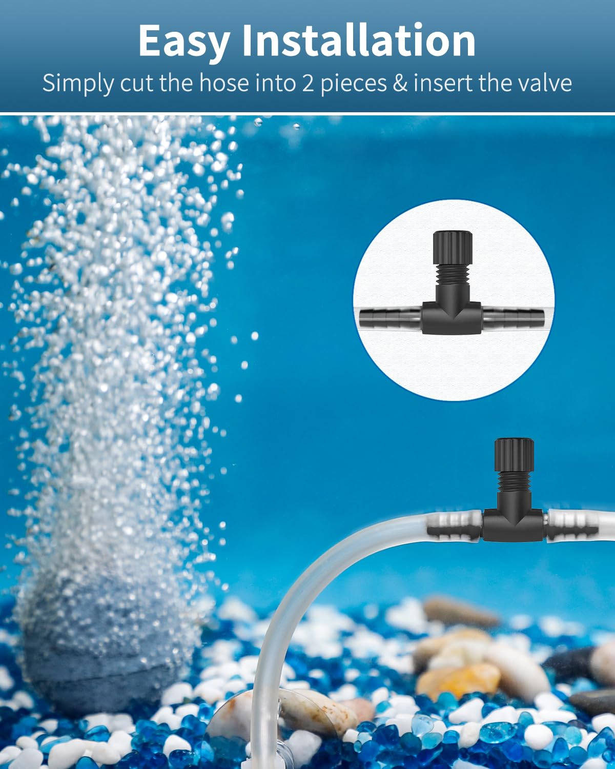 Pawfly 10 Pack Aquarium Air Control Valves - Adjustable Plastic Air Flow Regulators for 4-6mm ID Tubing | Single Way Air Pump Accessories for Fish Tanks | Perfect for Freshwater & Saltwater Aquariums, Hydroponics & Fish Breeding Systems