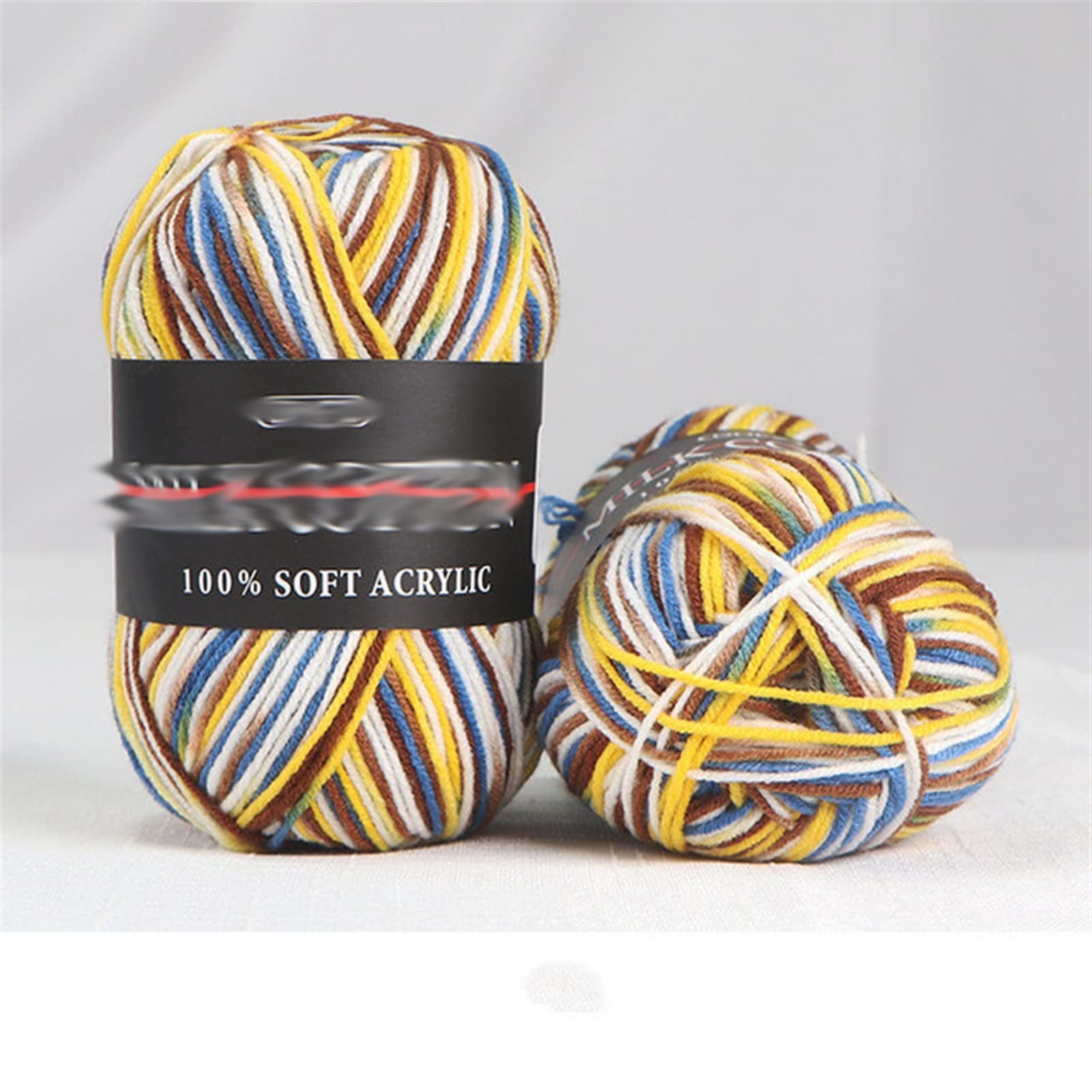 2-Pack Melange Yarn Rings - Worsted Blended Knitting & Crochet Yarn for Colorful DIY Projects - Fine Dye Fancy Yarn (Color C, One Size) - Perfect for Scarves, Hats & Home Decor