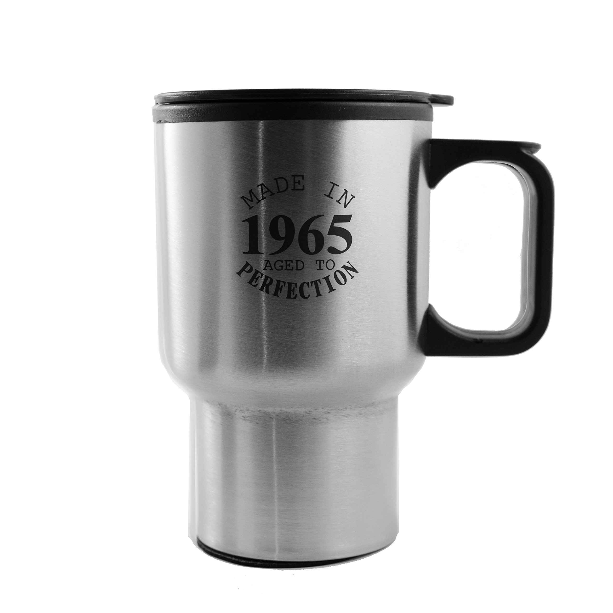 Vintage 1965 14oz Aged to Perfection Tumbler with Handle - Classic Coffee Mug for Home, Office & Camping Use