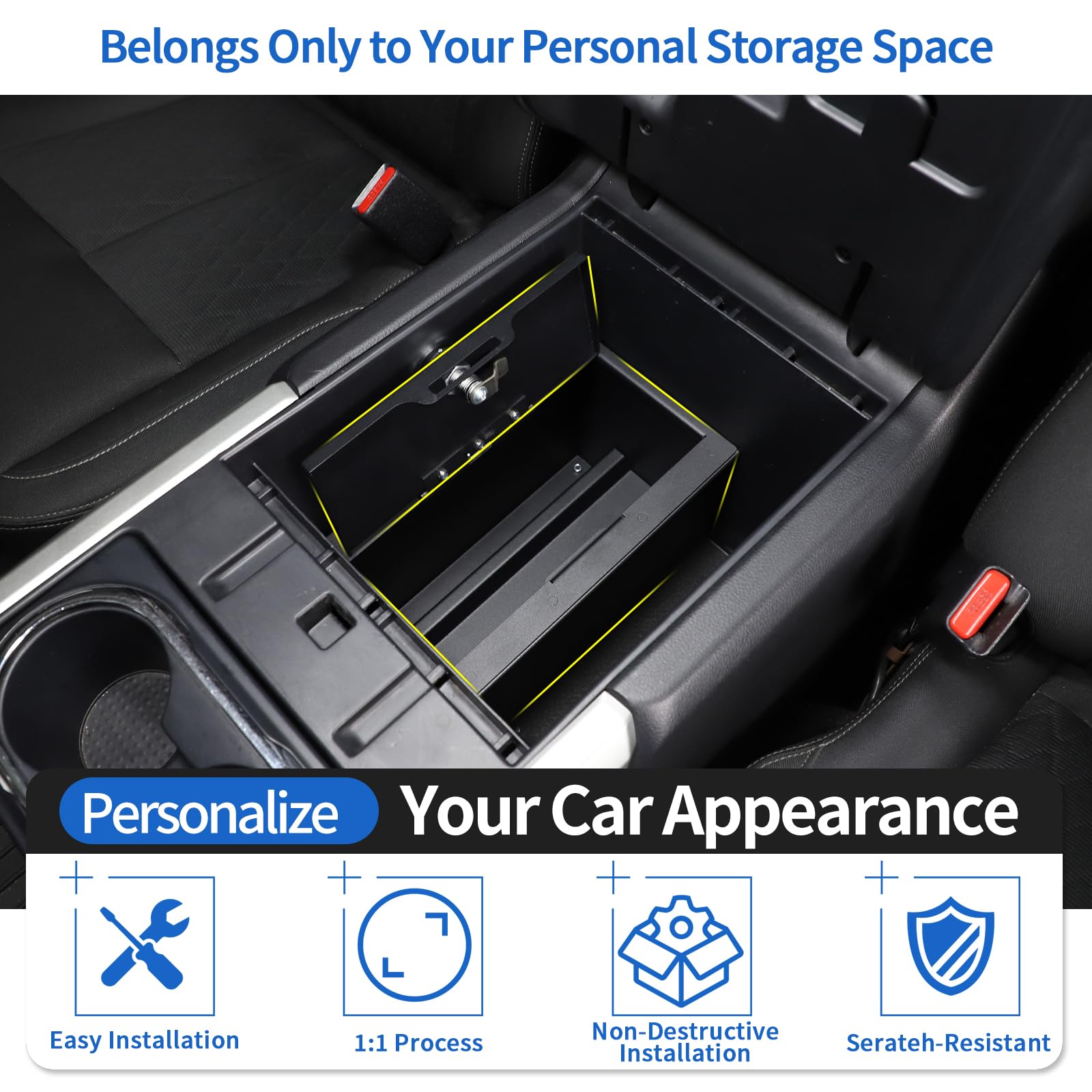 Nissan Titan 2016-2023 Center Console Safe Box with Password Lock - Secure Armrest Storage for Valuables, Cash & Documents - Perfect for Travel, Work & Vehicle Security