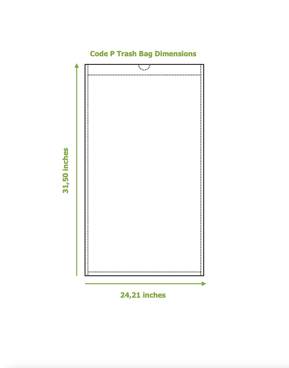 Greenland Biodegradable 60 Extra-Strong Trash Bags - 13-16 Gallon Heavy Duty Compostable Garbage Bags for Simplehuman P Code | Eco-Friendly Kitchen, Bathroom & Office Waste Disposal