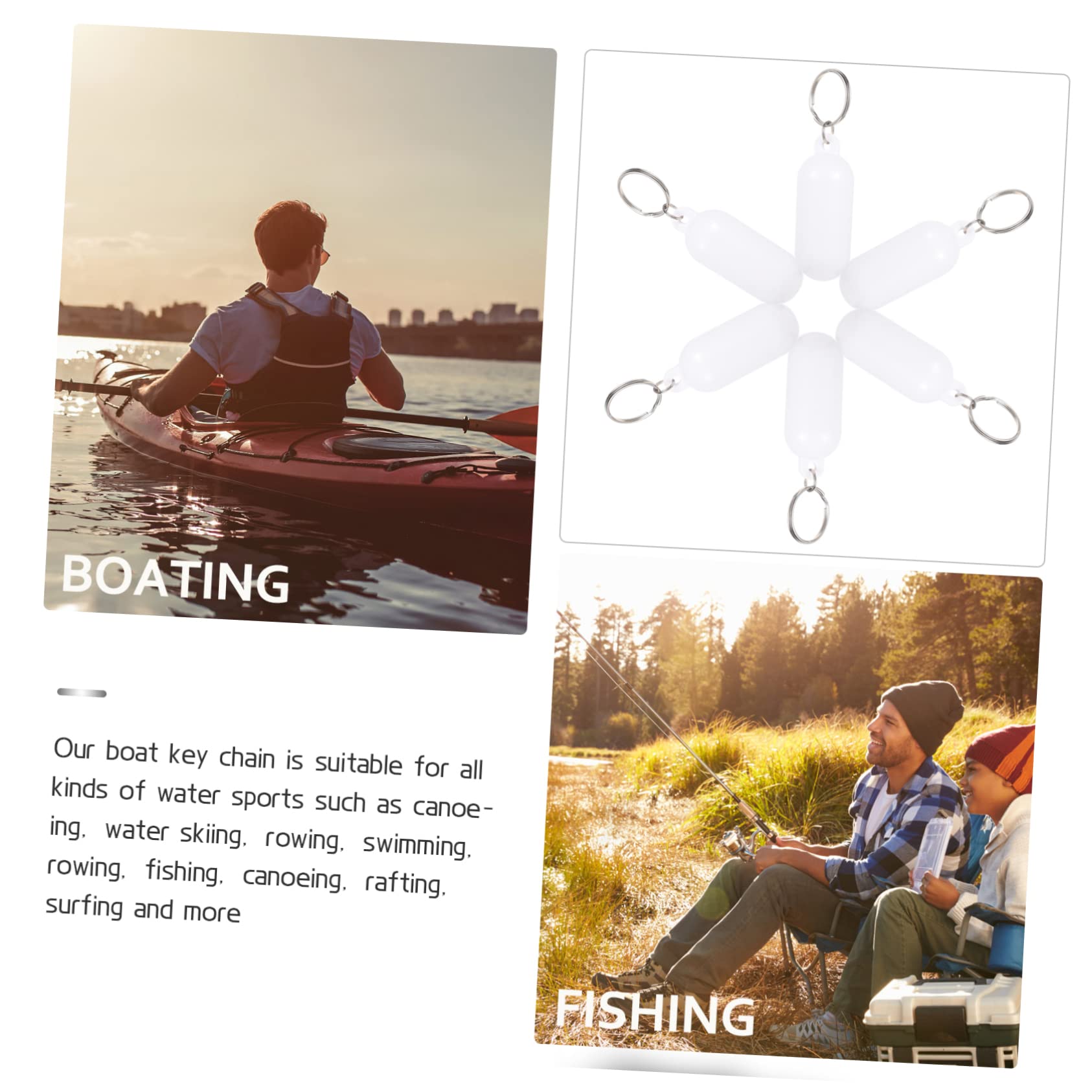 Parliky 4 Sets Floating Boat Keychain - Waterproof Keyring for Sailing, Fishing & Water Sports - 6pcs*4 Pack - Perfect for Outdoor Activities, Beach Trips & Marine Adventures