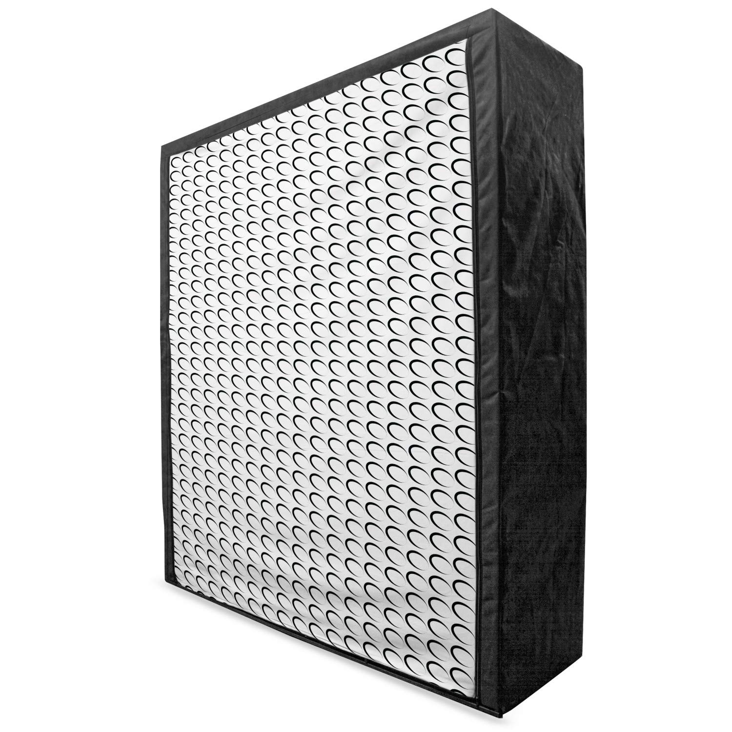 Ambesonne Black and White Portable Fabric Wardrobe - Minimalist Pattern with Slanted Oval Shapes, 59