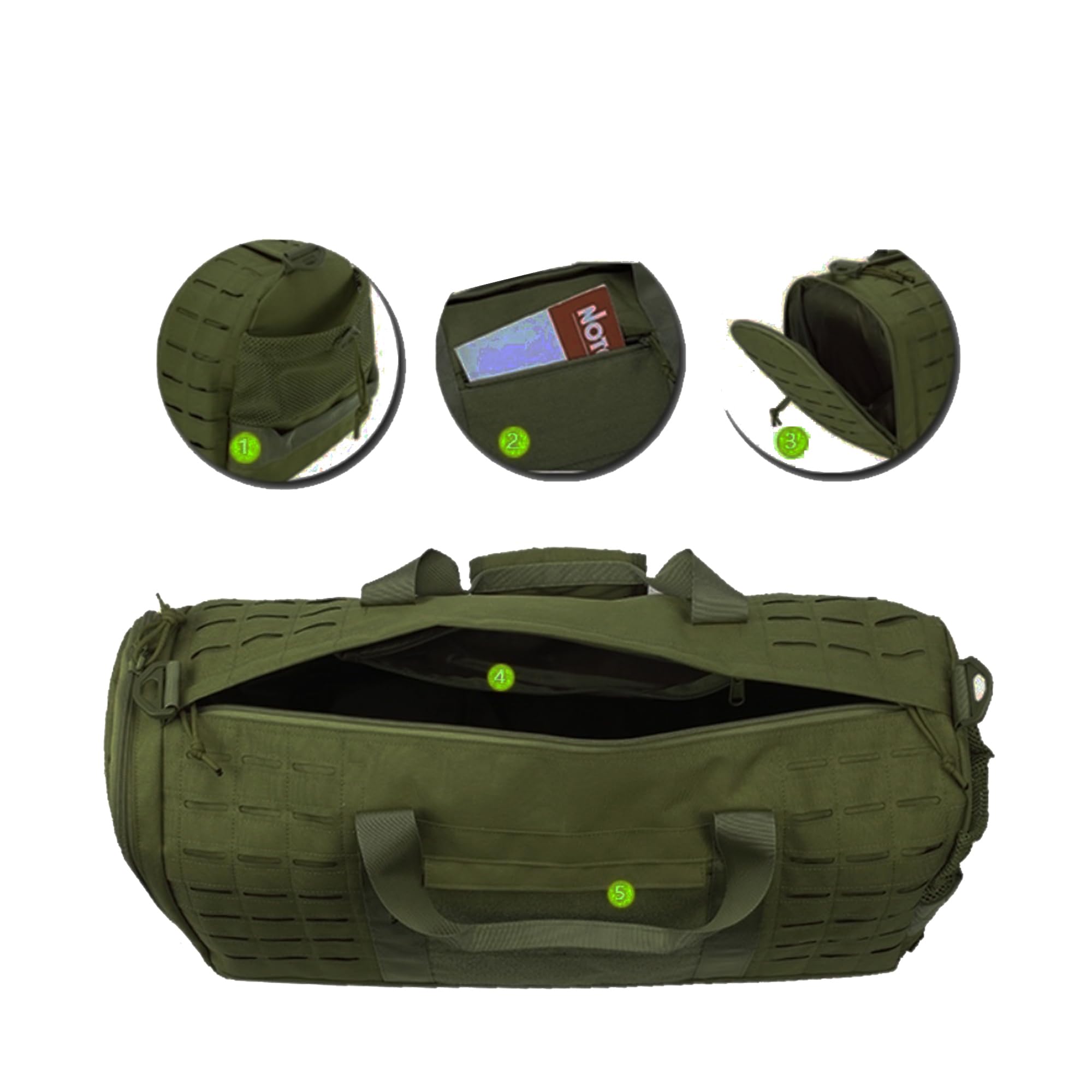 SEYATULLH 35L Military Tactical Duffle Bag for Men & Women - Waterproof Gym Bag with Shoe Compartment - Sports, Football Training, Workout, Travel & Army Gear - Army Green Tactical Backpack | Perfect for Gym, Camping, Hiking & Military Use