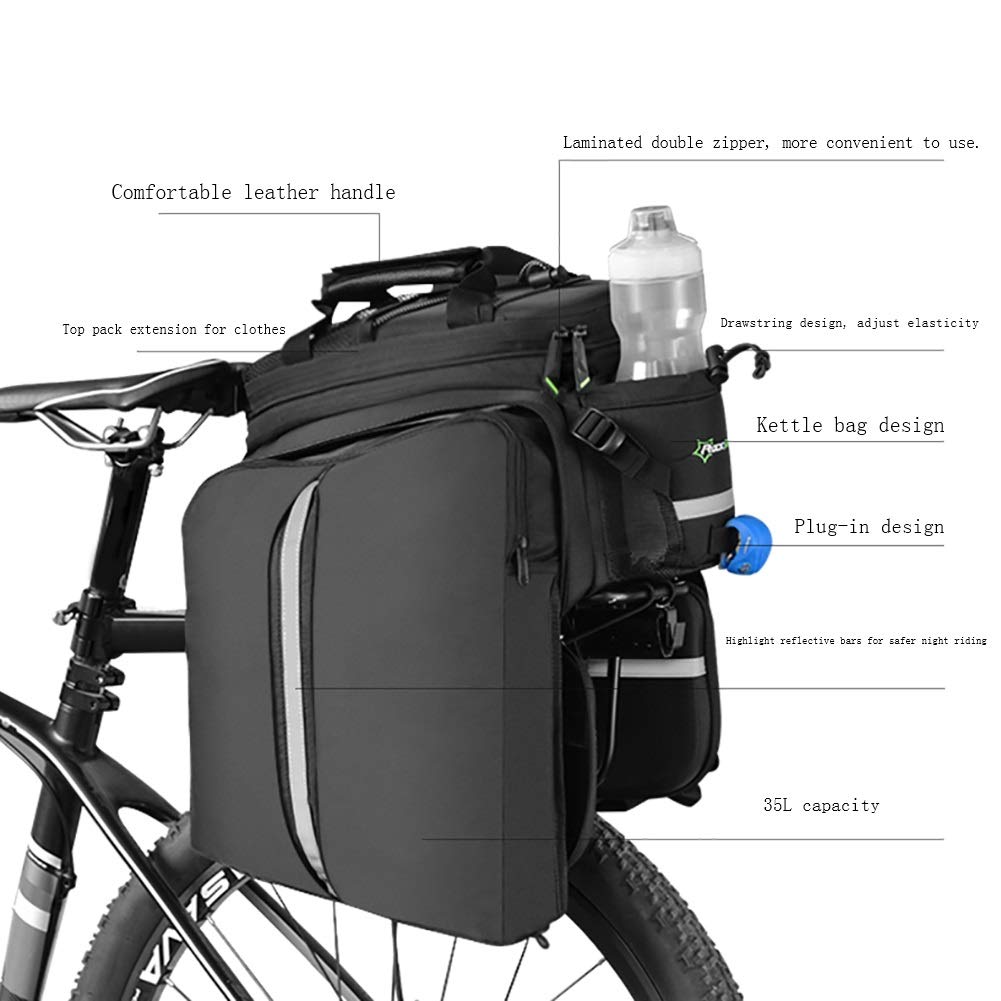 17L Bike Rack Bag - Waterproof Rear Bicycle Trunk Duffel Bag for Mountain/Road/Folding Bikes | Perfect for Commuting, Cycling Tours & Outdoor Adventures