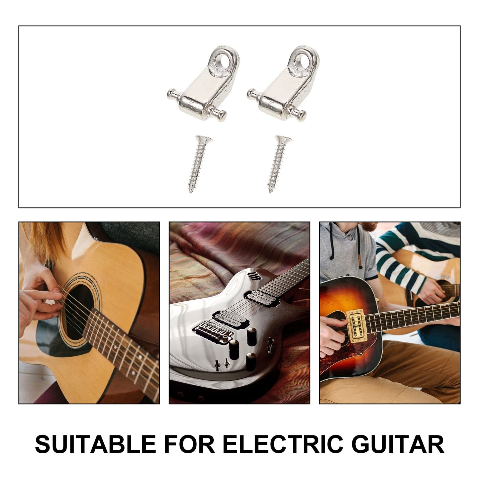 ERINGOGO 2-Pack Silver Electric Guitar String Retainers - Premium Roller String Guides for Smooth Tuning Stability | Perfect for Electric Guitar Upgrades & DIY Repairs