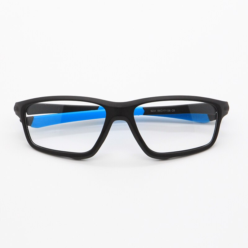 Bclear Unisex Full Rim Irregular Square TR90 Titanium Sport Eyeglasses 9231 - Lightweight Durable Frame for Running, Cycling & Outdoor Activities