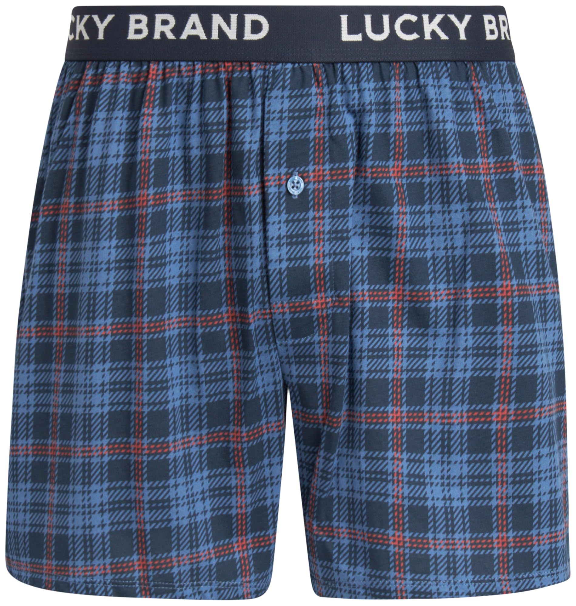 Lucky Brand Men's Boxer Shorts 4-Pack - Soft Breathable Cotton Underwear for Men, Loose Fit Comfort Boxers, Lightweight & Stretchable (S-XL) - Perfect for Daily Wear, Workout & Lounging