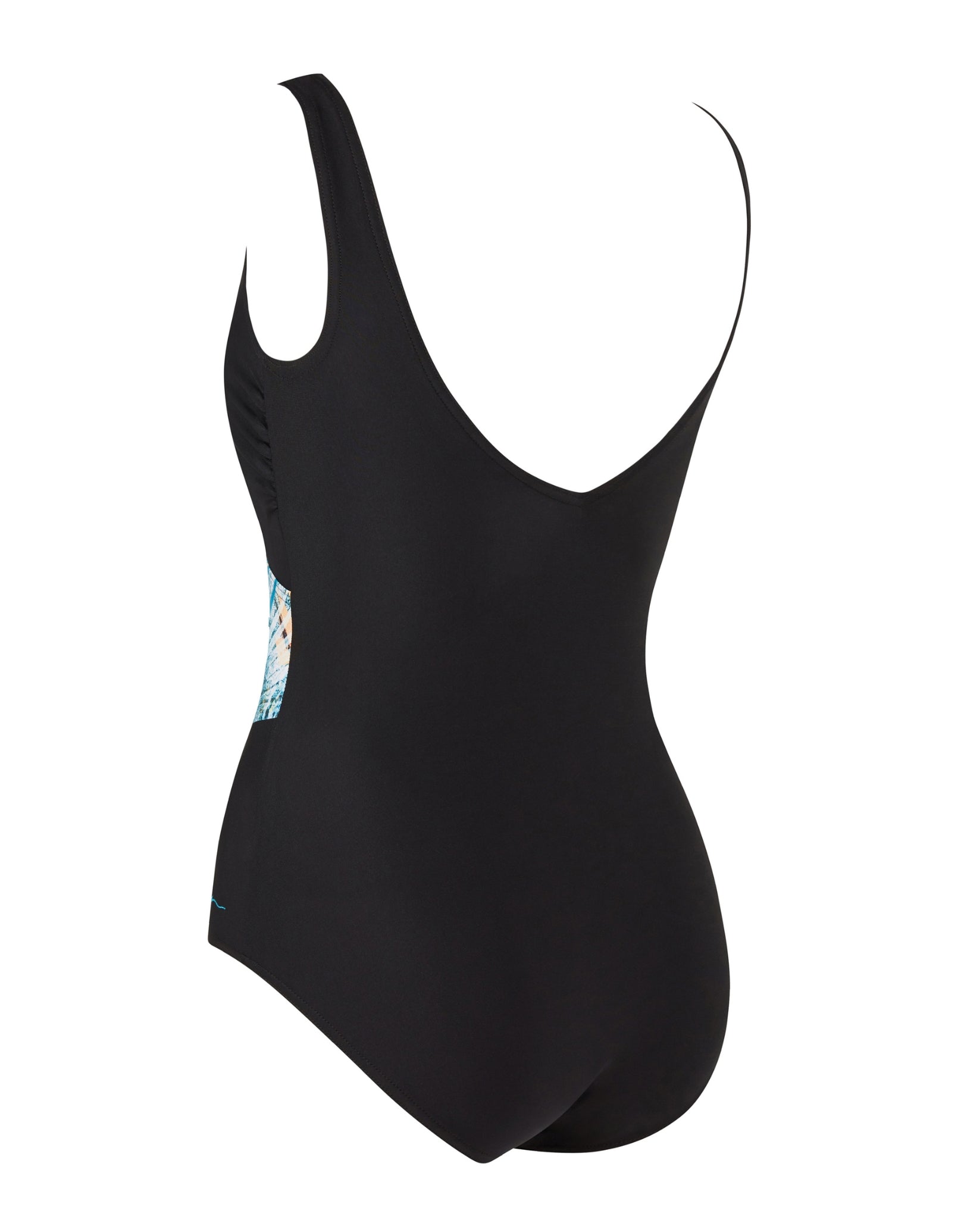 Sea Dreamer Front Crossover V Back Swimsuit for Women - Black & Blue Two-Tone Swimwear - Perfect for Beach Vacations, Pool Parties & Summer Getaways