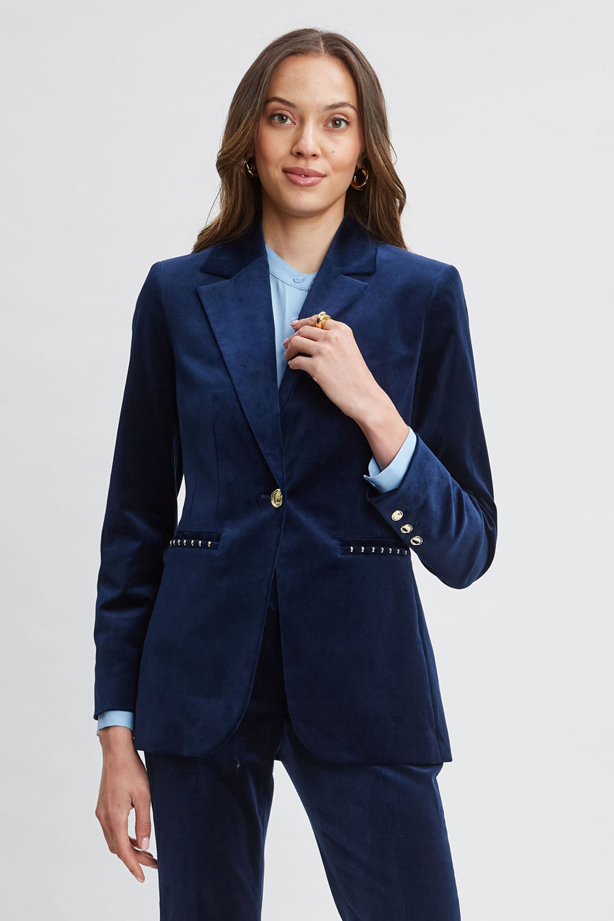 Elegant Single Button Velvet Blazer for Women - Formal & Evening Wear - Perfect for Weddings, Parties & Office Events