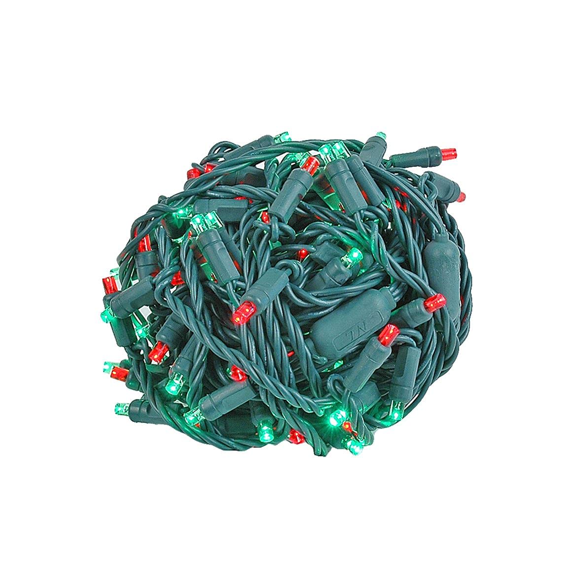 100 LED Christmas Lights Commercial Grade - 34 Feet Red & Green String Lights with 4