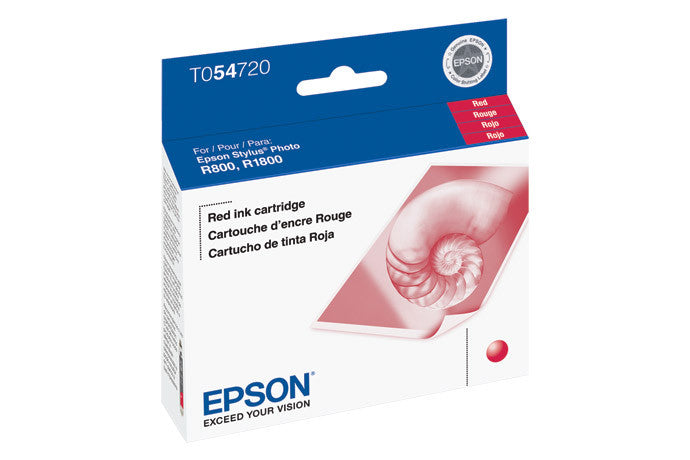 Epson T054720 R800/R1800 Printer Ink Cartridge - High-Quality Red Ink for Photo Printing & Graphic Design Projects