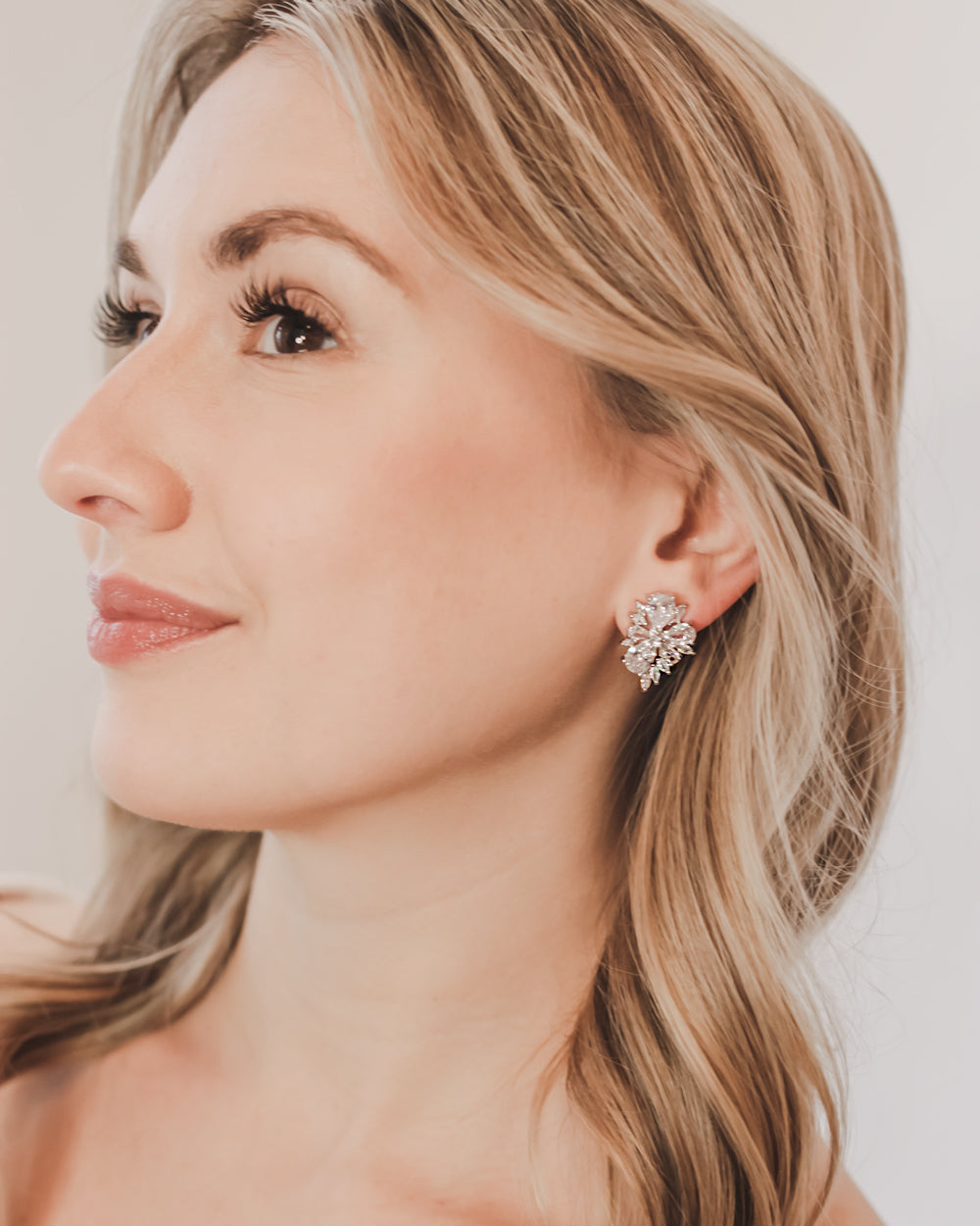 Ellen Sterling Silver CZ Cluster Stud Earrings for Women - Elegant Cubic Zirconia Earrings for Daily Wear, Parties & Gifts