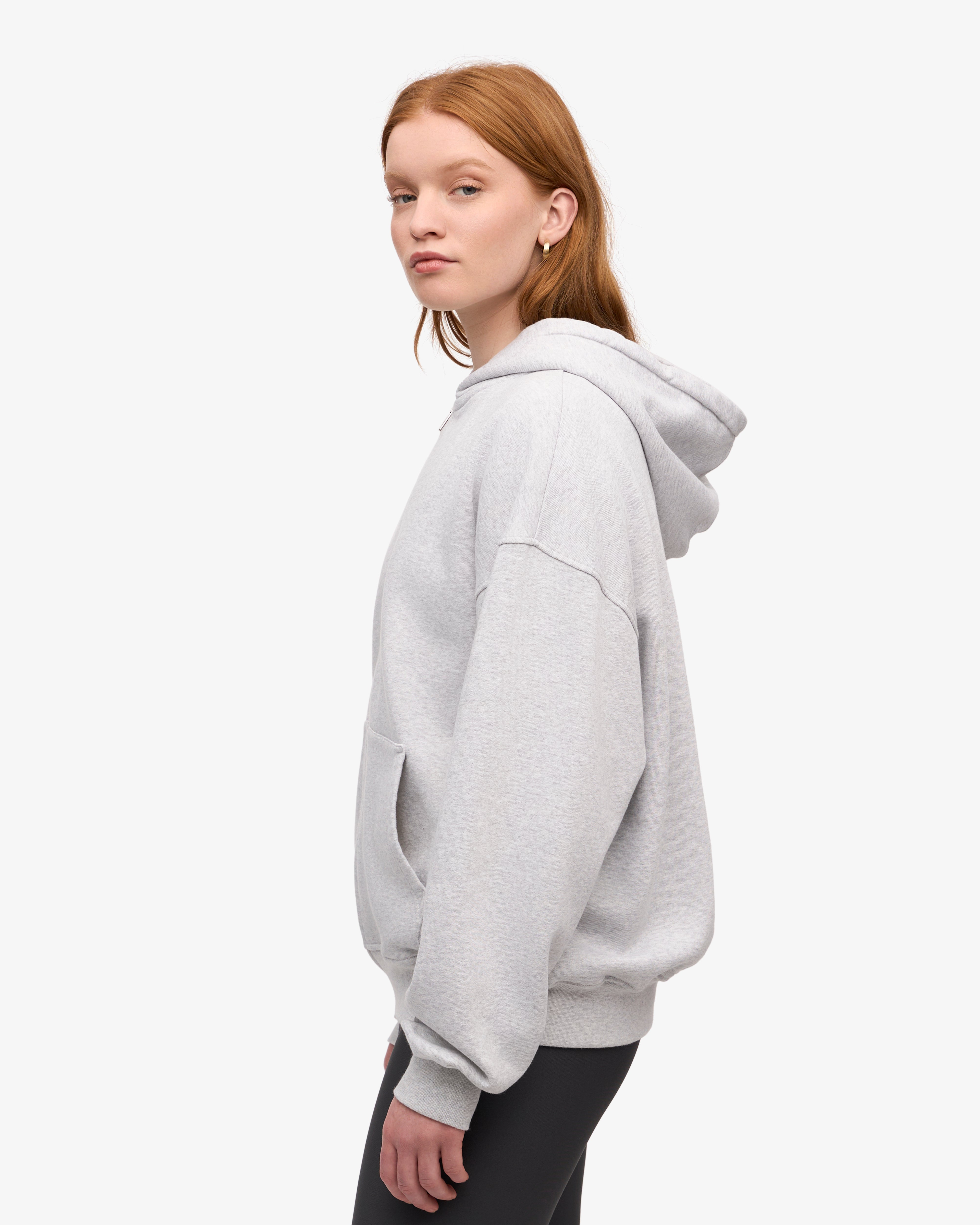 Organic Oversized Zip Hoodie - Snow Melange | Cozy Winter Wear for Men & Women | Perfect for Casual Outfits, Lounging & Outdoor Activities