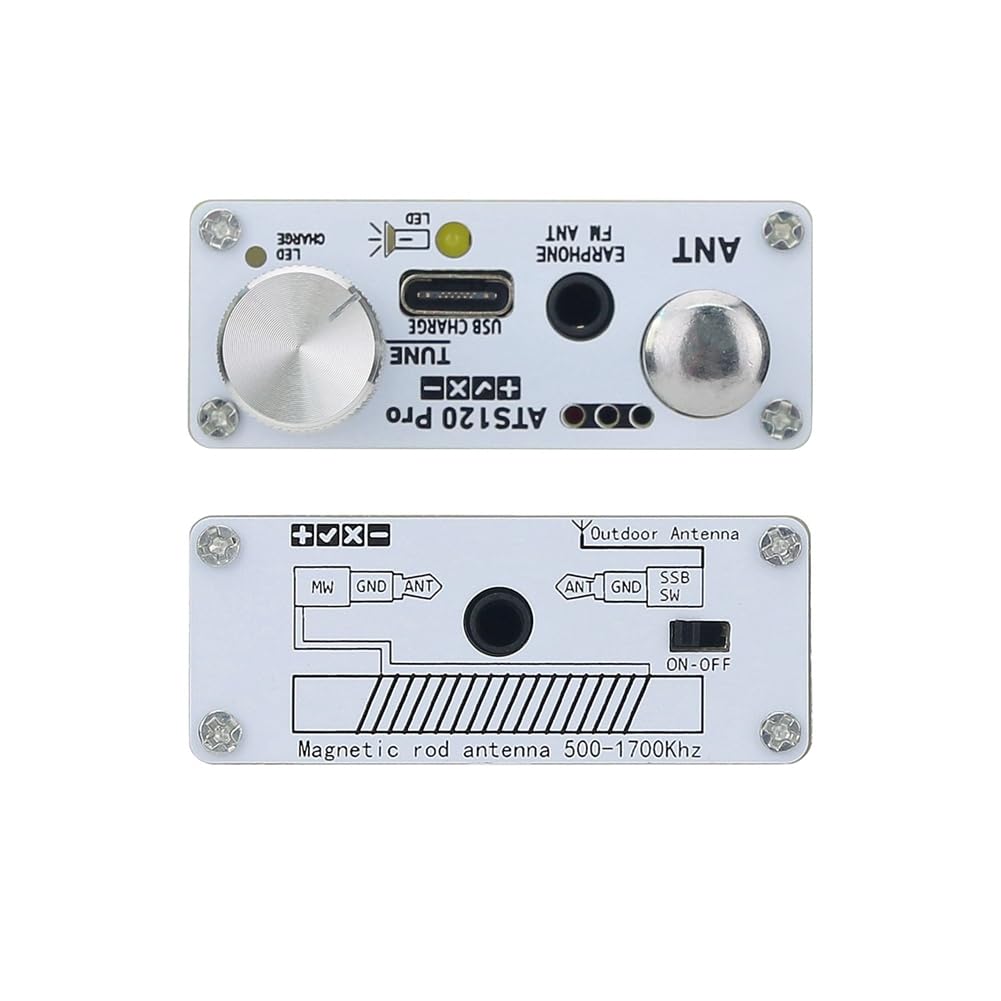 ATS120Pro SI4732 FM/SSB/SDR/AM/LSB Full Band 2000mAh CNC Aluminum Multi-Function Digital Radio - Perfect for Ham Radio, Emergency Communication & Outdoor Adventures