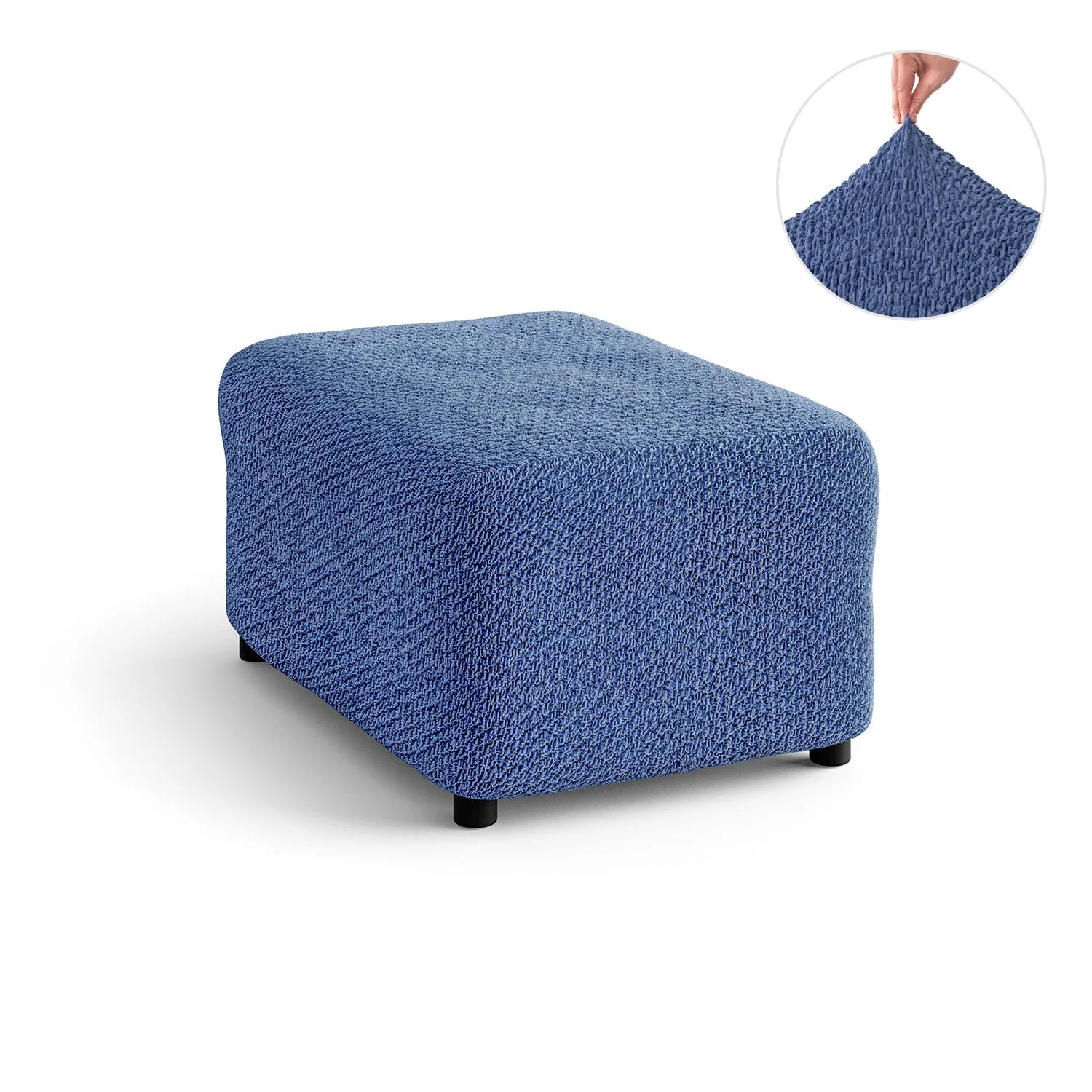 Velvet Ottoman Slipcover Medium Size - Soft & Durable Furniture Cover for Living Room, Bedroom, or Office Decor