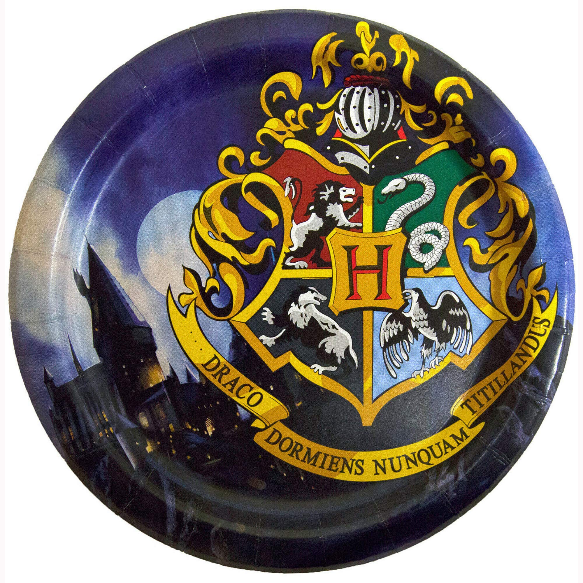 Harry Potter 7-Inch Round Dessert Plates - Set of 8 - Officially Licensed Hogwarts Themed Party Tableware for Birthdays, Halloween & Movie Nights