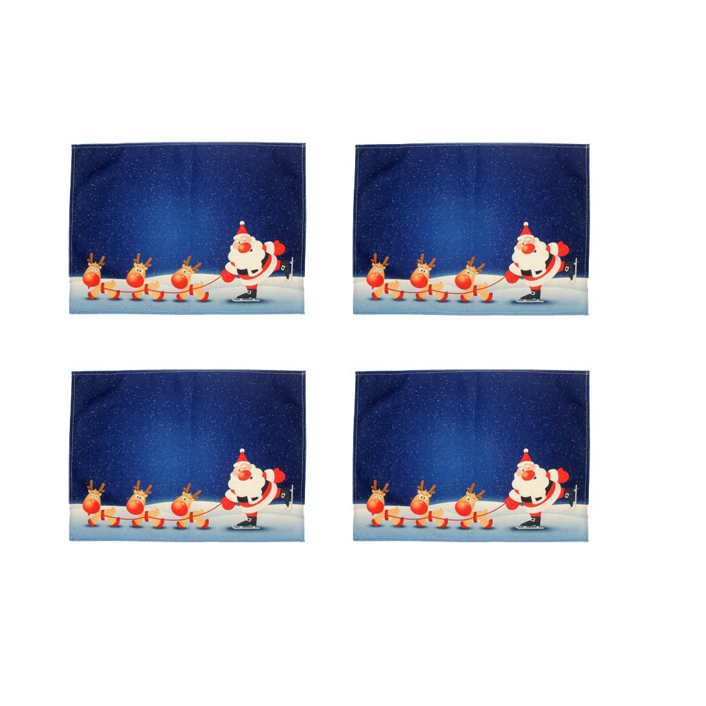 STLY Christmas Holiday Placemat Set of 4 - Heat-Resistant & Washable Table Mats for Kitchen & Dining Table Decor - Perfect for Holiday Parties, Family Gatherings & Festive Dining