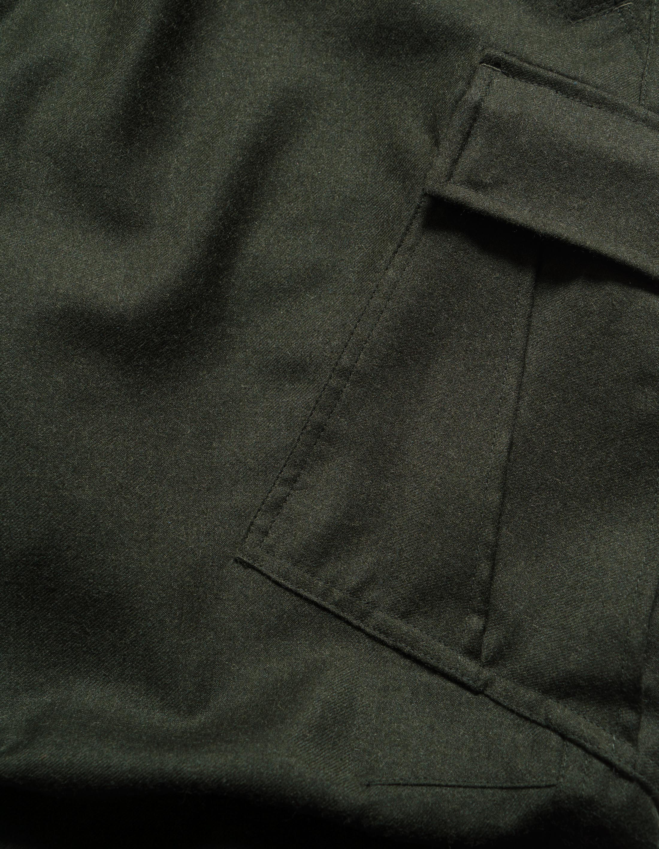 6068 Merino Wool Cargo Track Pants for Men - Dark Olive Green Outdoor Hiking & Travel Joggers with Pockets