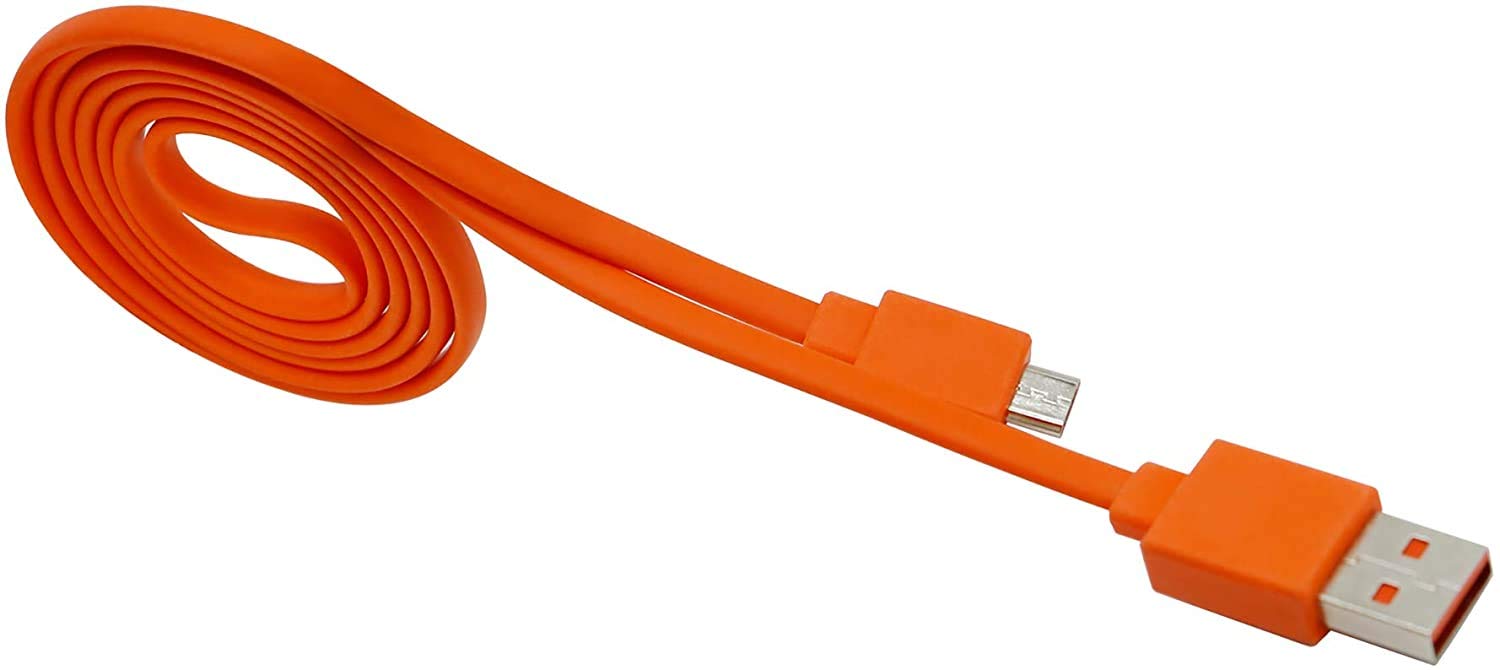 Premium Aquelo USB Fast Charging Cable - 3.3FT Micro-USB Power Cord for JBL Wireless Bluetooth Speakers, Headphones & Headsets | Durable Orange Charger Wire for Home, Office & Travel Use