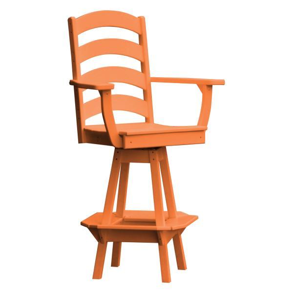 Swivel Bar Stool with Ladder Back & Arms - Adjustable Height Counter Stool for Kitchen Island, Dining & Home Bar