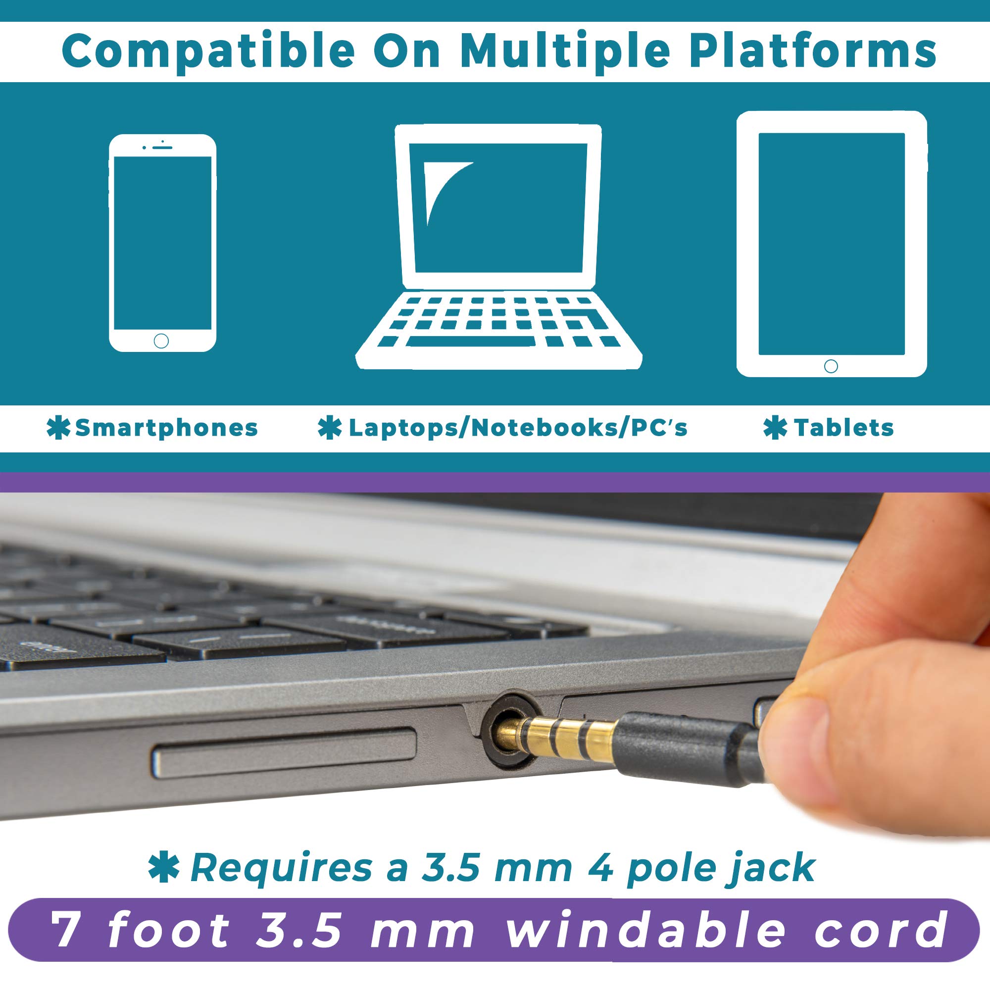 ECS WordForum 3.5mm TRRS 4 Pole & TRS Stereo 360° Conference Microphone - Omnidirectional Recording for Meetings - Compatible with iPhone, Android, PC (Ideal for Zoom Calls, Webinars & Conference Rooms)