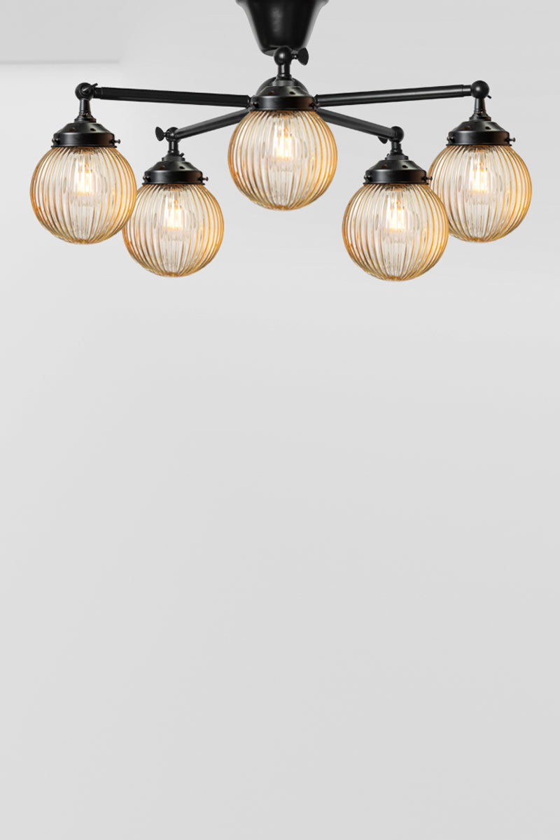 Dakota Reeded Glass Flush Mount Ceiling Light - Modern Frosted Glass Fixture for Bedroom, Hallway, and Entryway Lighting