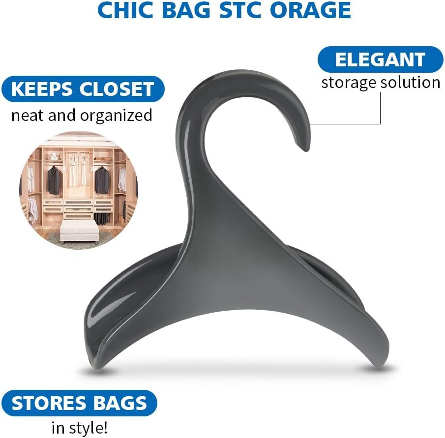 Premium Purse Hanger Hook - 2 Pack Bag Organizer for Handbags, Backpacks & Totes | Space-Saving Closet Rod Hanger for Purse Storage & Organization | Perfect for Bedroom, Closet & Dorm Room Organization